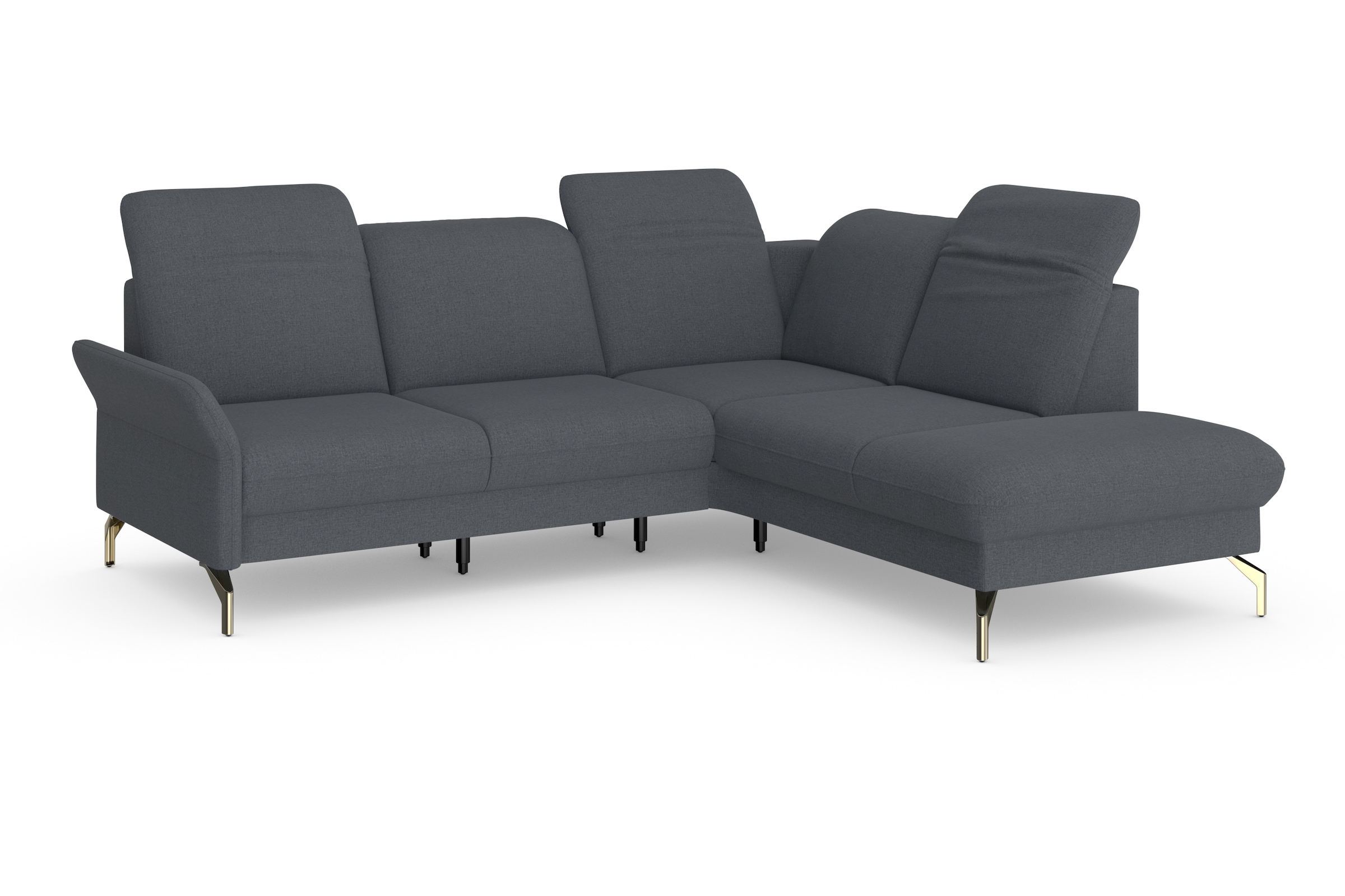 sit&more Ecksofa »Fashion L-Form«, wahlweise mit Kopfteilverstellung, Vorziehsitz, motorisch, Nickelfüße