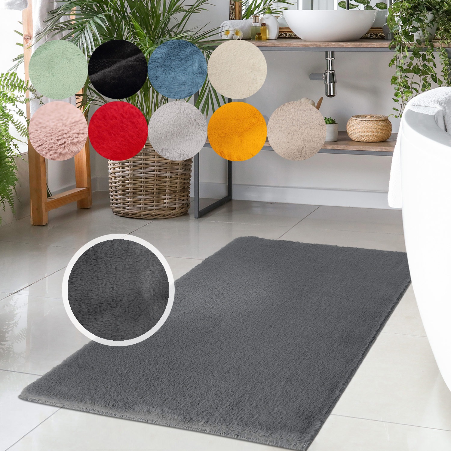 Carpet City Badematte »Topia Mats, Badteppich uni«, rutschhemmend beschicht günstig online kaufen