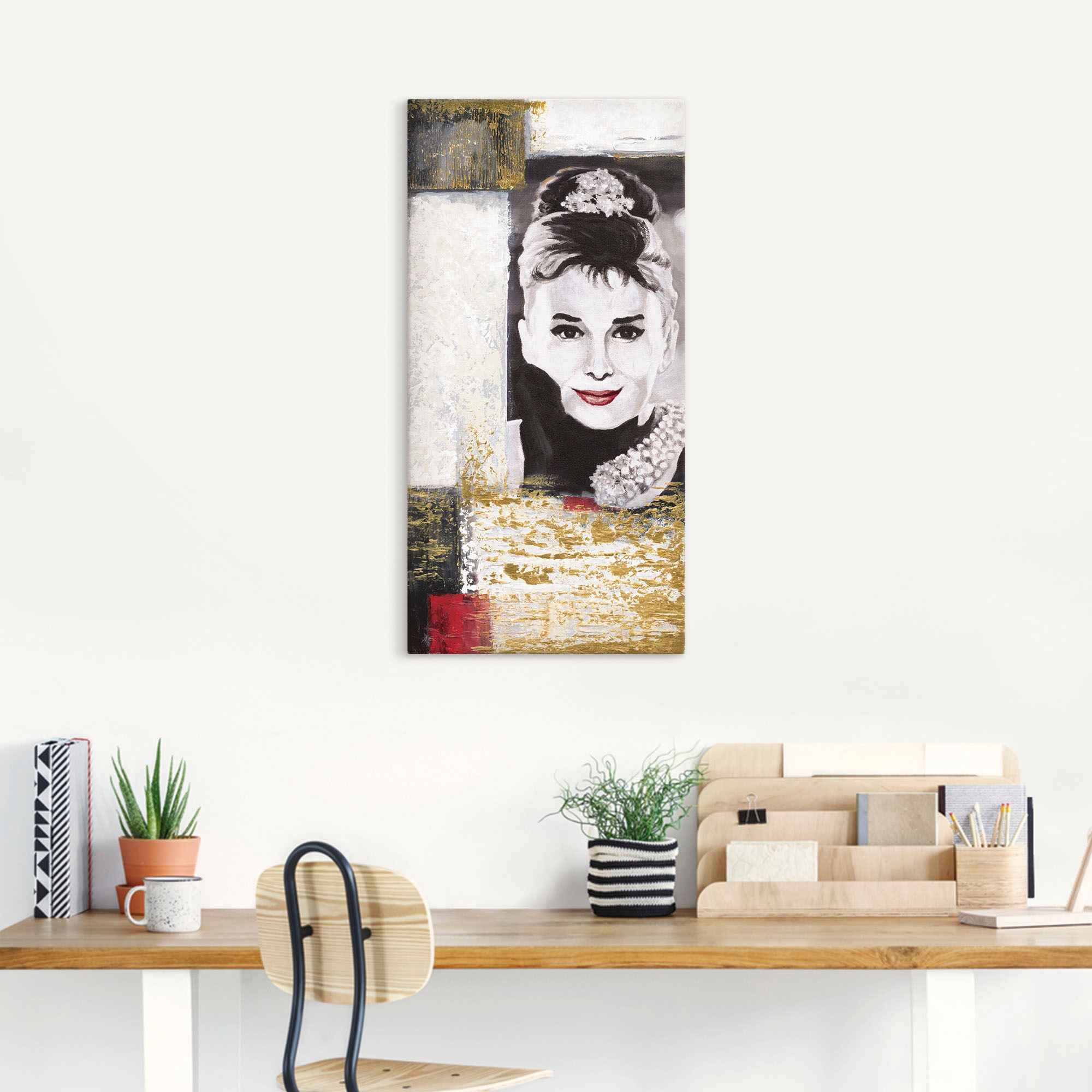 Artland Leinwandbild »Hollywood Legenden VI - Audrey Hepburn«, Porträts, (1 St.), auf Keilrahmen gespannt
