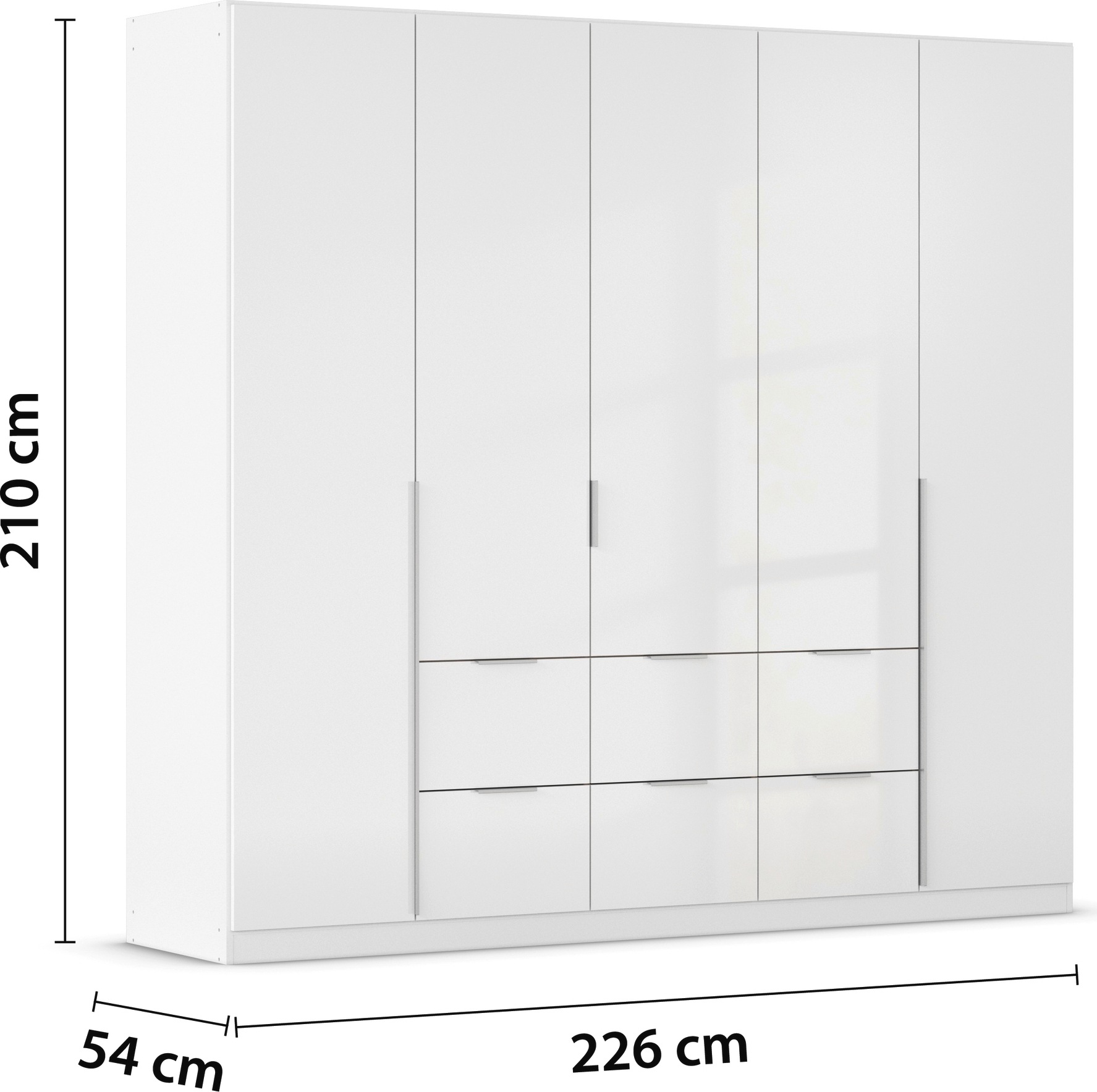 rauch Drehtürenschrank »Kleiderschrank Schrank Garderobe AGORDO mit Dekor- oder Hochglanzfront«, (in zwei Griff-Farben mit Dekor- oder Hochglanzfront), mit Außenschubkästen, in 6 Breiten und 2 Höhen MADE IN GERMANY