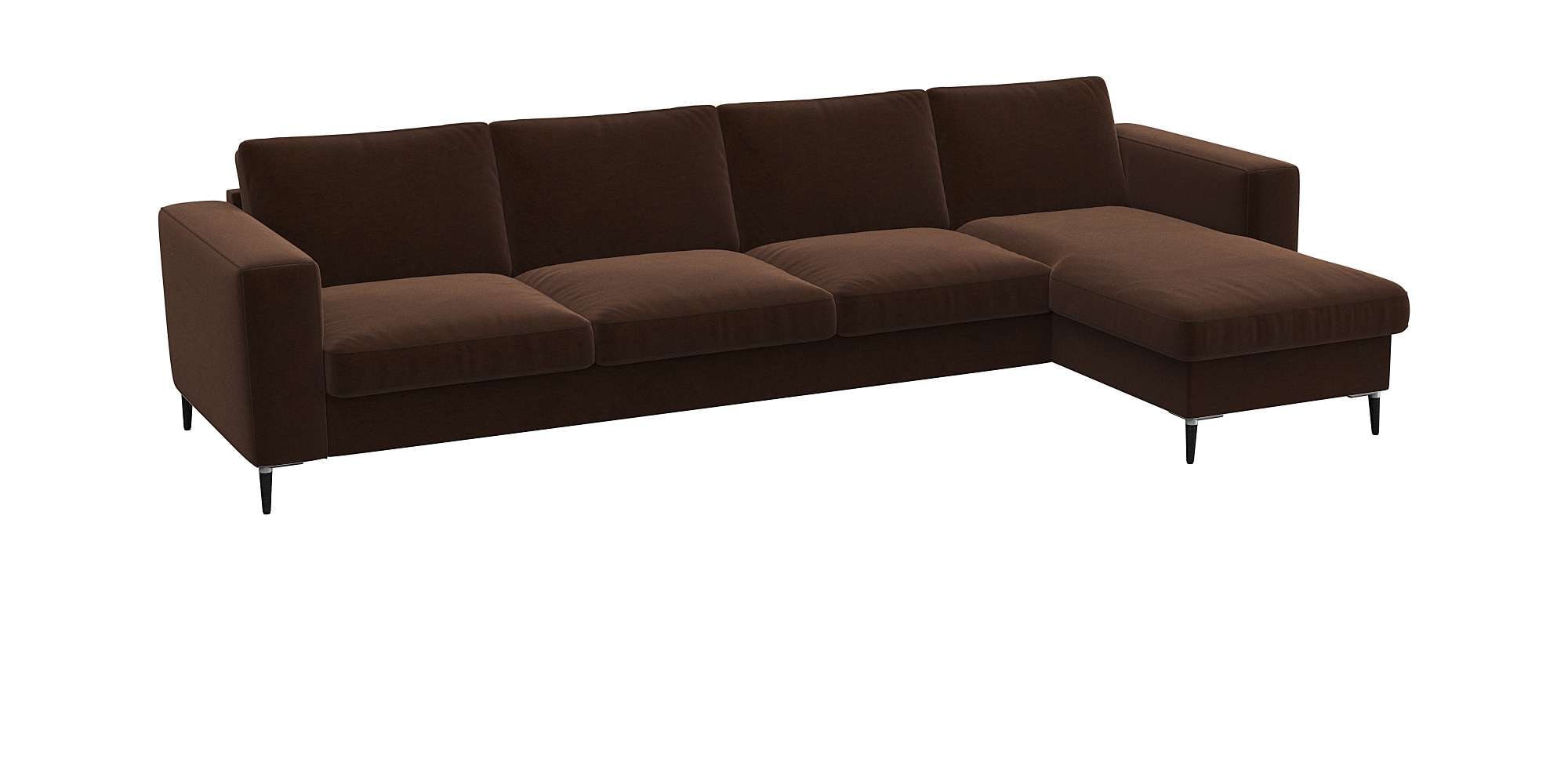 FLEXLUX Ecksofa »Fiore, super Sitzkomfort durch Kaltschaum im Sitz, L-Form«, breite Armlehnen, Füße Alu+schwarz