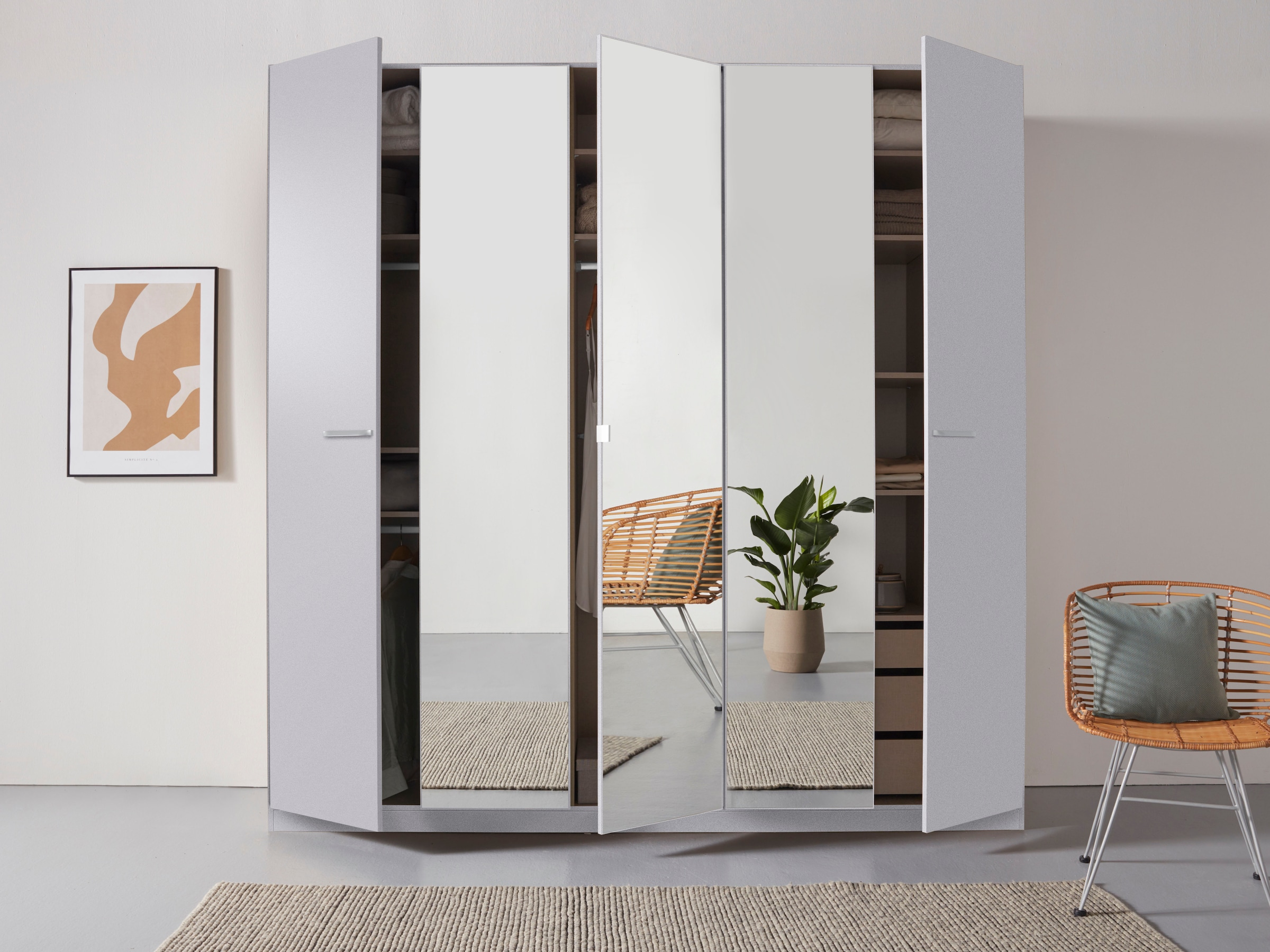 rauch Drehtürenschrank »Kleiderschrank Schrank Garderobe TOPSELLER OTELI inkl. Inneneinteilung«, mit 3 Innenschubladen extra Böden optional mit Spiegel MADE IN GERMANY