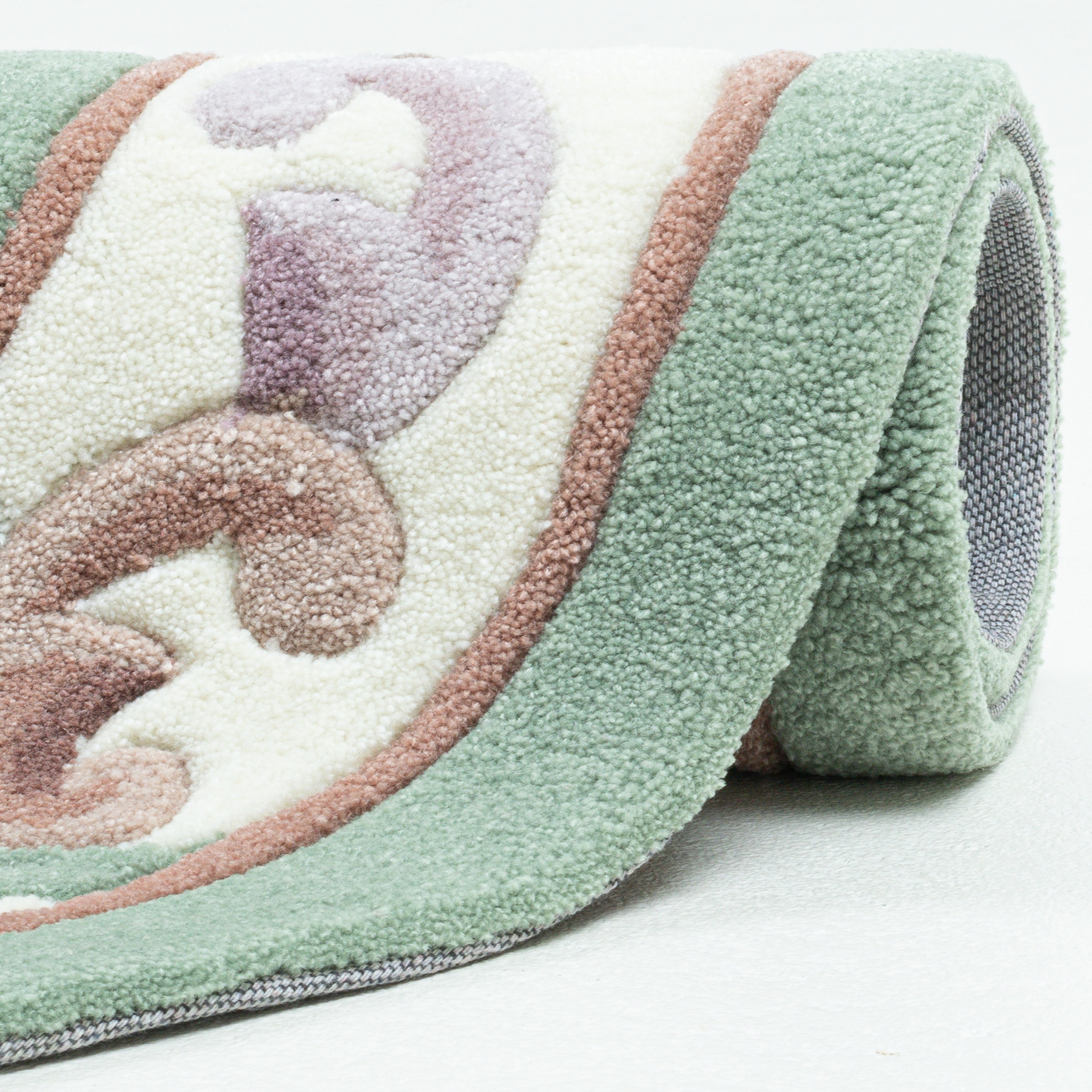 THEKO Teppich »Ming« oval 14 mm Höhe handgefertigt, Pastell-Farben, florales Design, Wohnzimmer