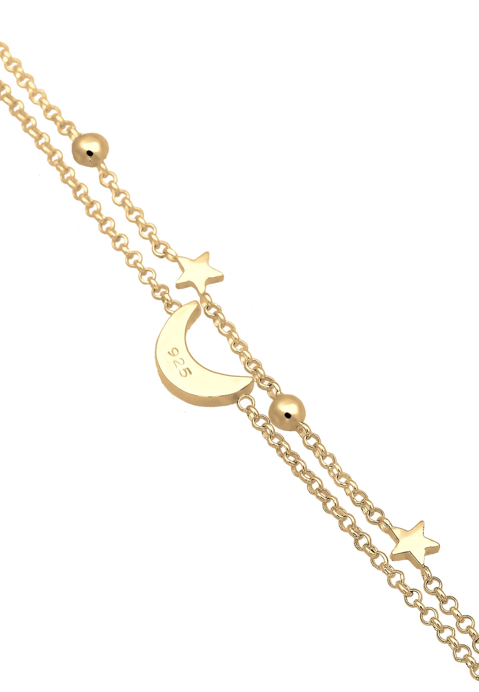 Elli Armband »Halbmond Sterne Galaxy Kristalle 925 Sterling Silber«