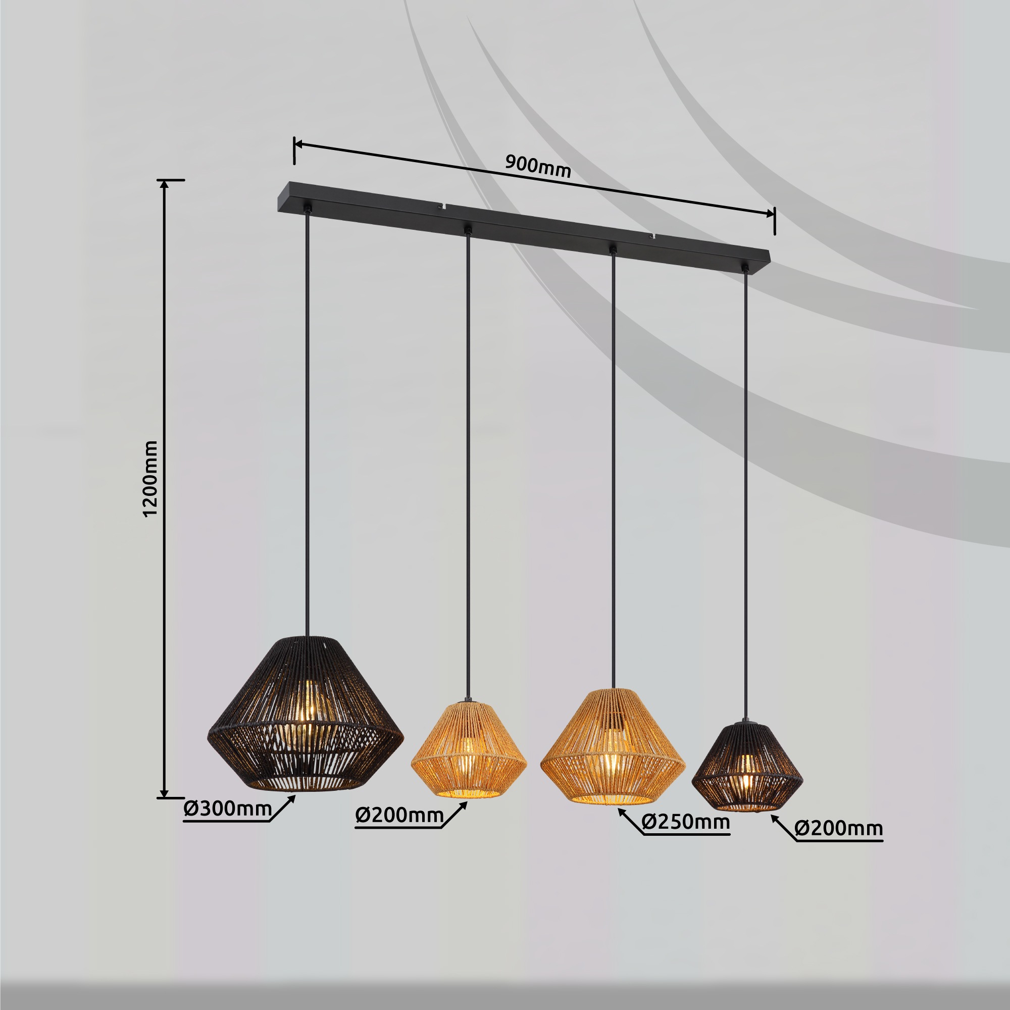 GLOBO LIGHTING Hängeleuchte »HOUDINI«, Leuchtmittel E27 | ohne Leuchtmittel, Hängelampe/Pendelleuchte/Esszimmer/Wohnzimmer/Esstisch