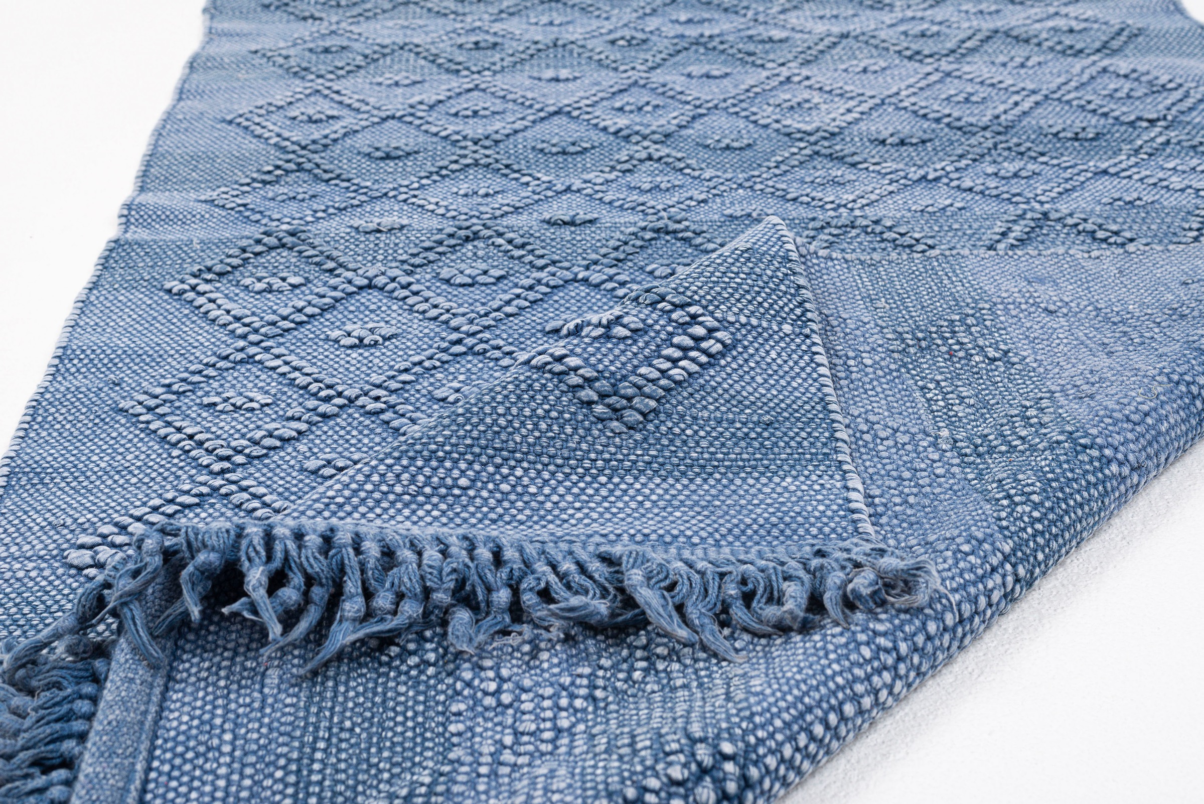 TOM TAILOR HOME Badematte »Vintage Wash«, fußbodenheizungsgeeignet, Badteppich, Uni Farben, Rauten Muster, mit Fransen, reine Baumwolle