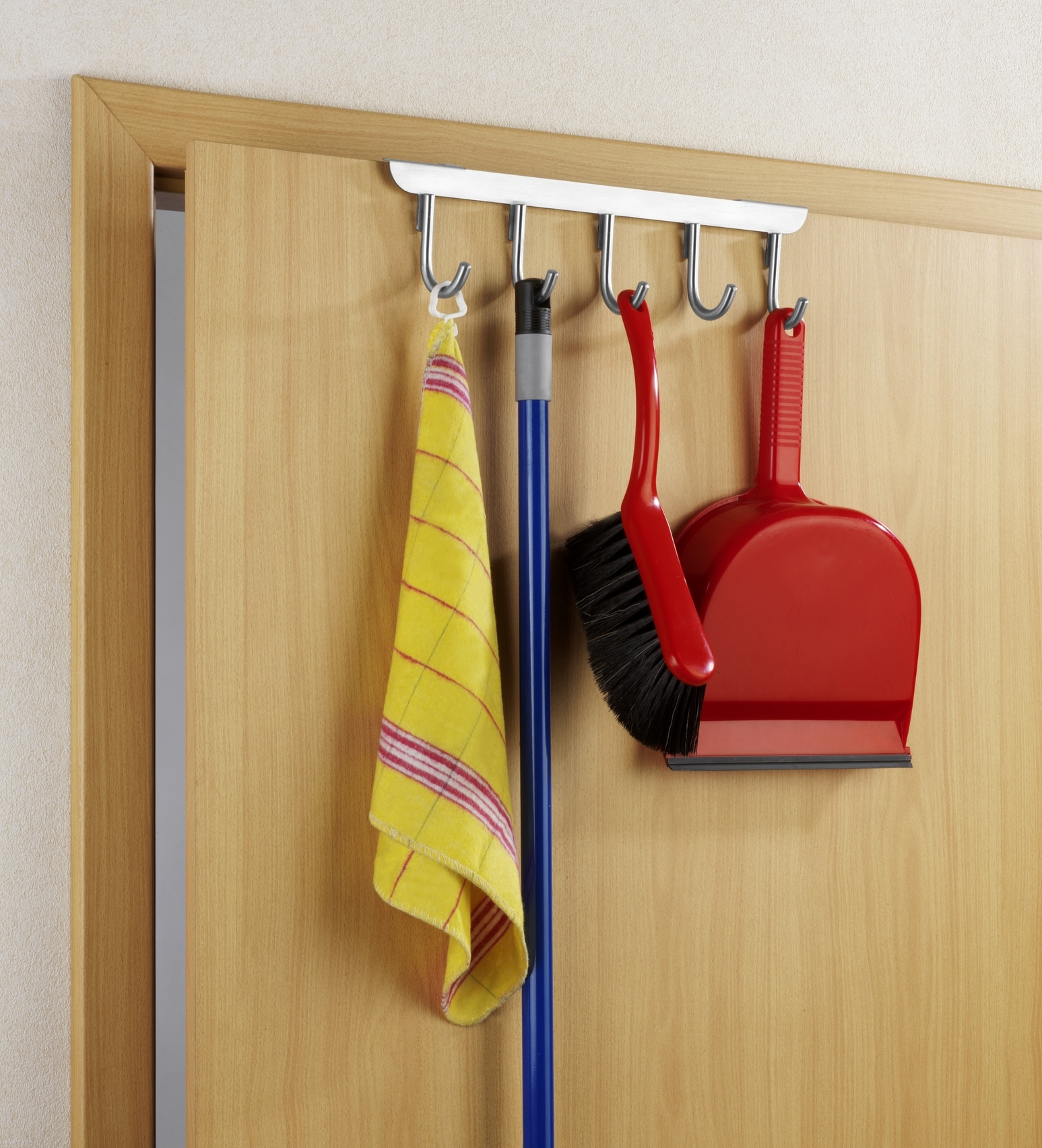 WENKO Türhaken »Modell Asola«, Türgarderobe, Hakenleiste mit 5 Haken, für Türfalzen von 2 und 4 cm