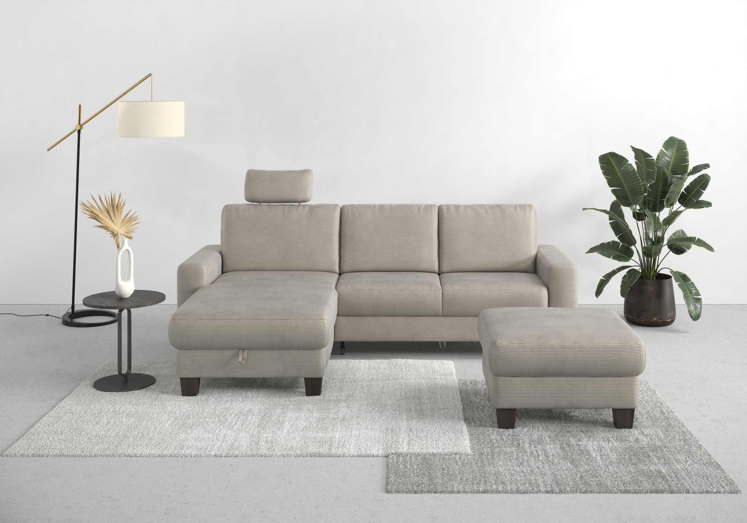 Home affaire Ecksofa »Summer L-Form« mit Recamiere, mit oder ohne Bettfunkt günstig online kaufen