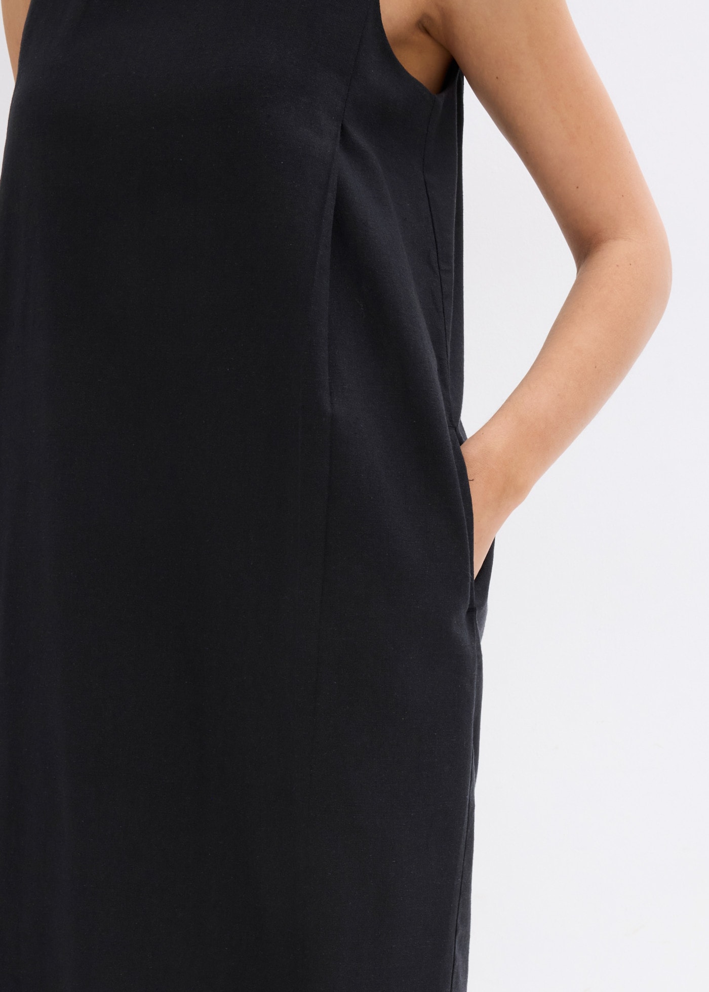 bonprix Midikleid ärmelloses Design, Oversize-Passform, runder Ausschnitt
