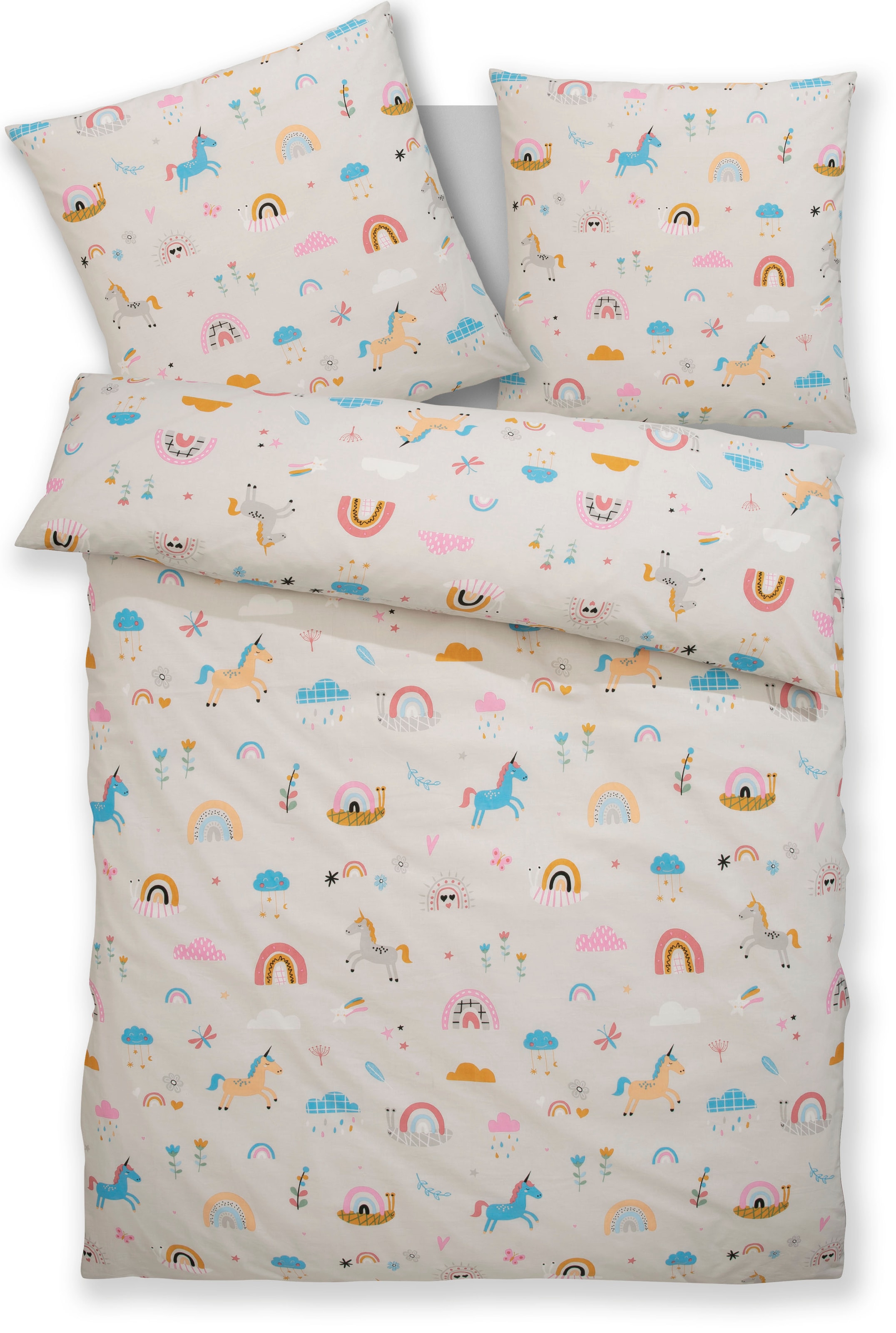 Lüttenhütt Kinderbettwäsche »CUDDLEE«, in vielen Designs: Dino,Einhorn,Welt günstig online kaufen