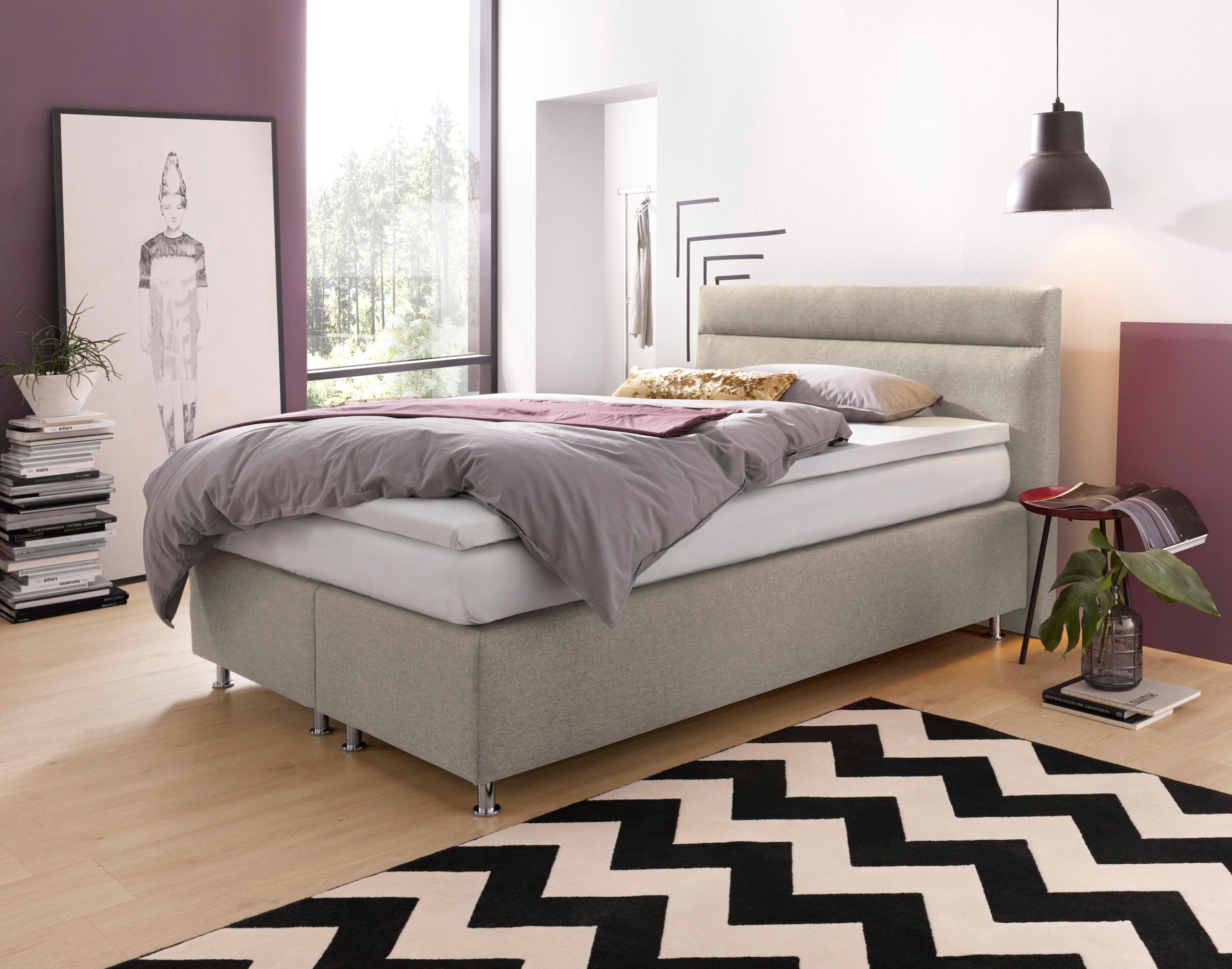 Westfalia Schlafkomfort Boxspringbett, wahlweise mit LED-Beleuchtung