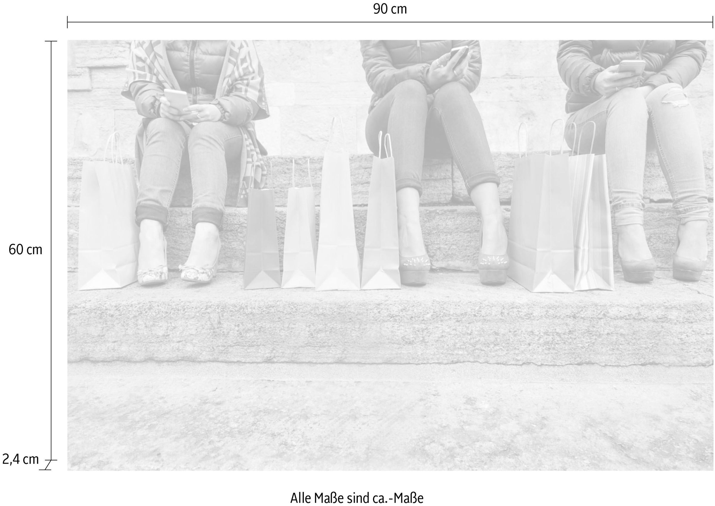 queence Acrylglasbild »Einkaufstüten«