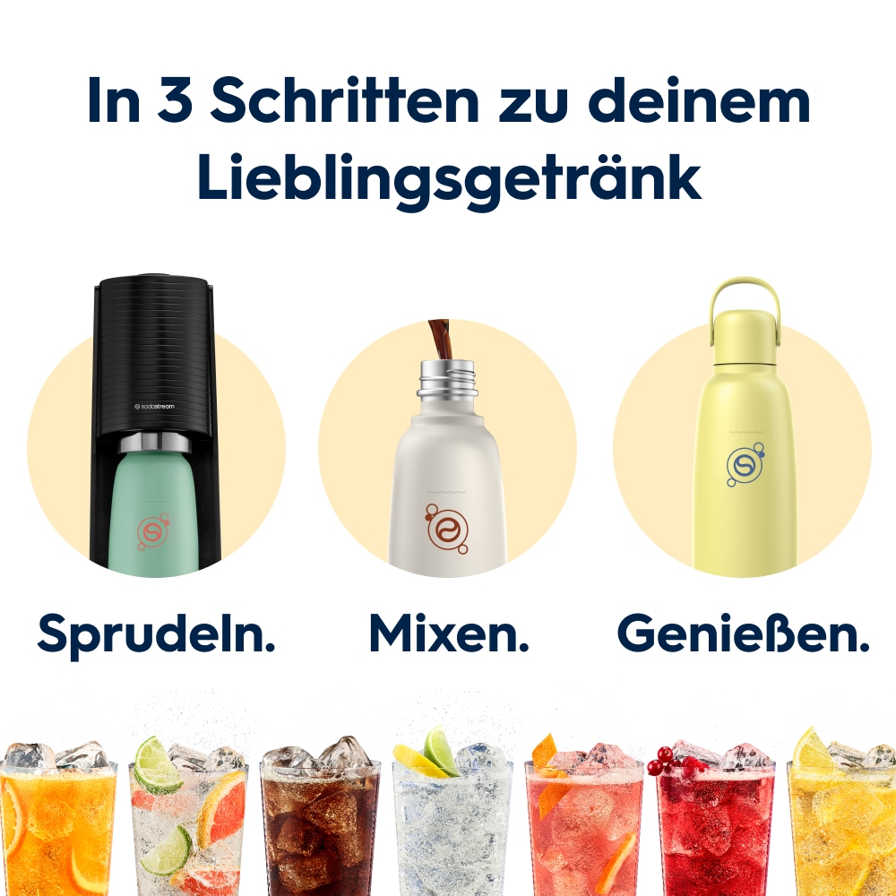 SodaStream Thermoflasche »Metallflasche Fizz&go COOL DWS, 0,9 l, Trinkflasche« kompatibel mit SodaStream DUO, E-DUO, TERRA, ART & ENSO Wassersprudler