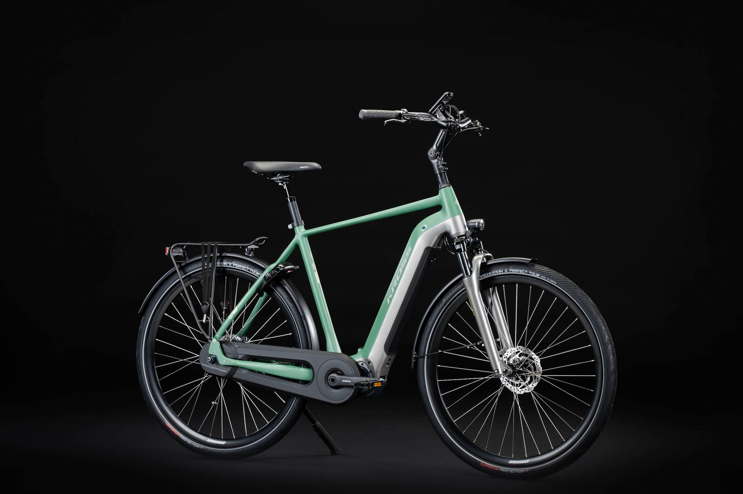 Kross E-Bike »KROSS E-Citybike Damen Sentio 6.0 28" grün«, 8 Gang, Shimano, Nexus, Mittelmotor 250 W, Pedelec, Elektrofahrrad für Damen und Herren