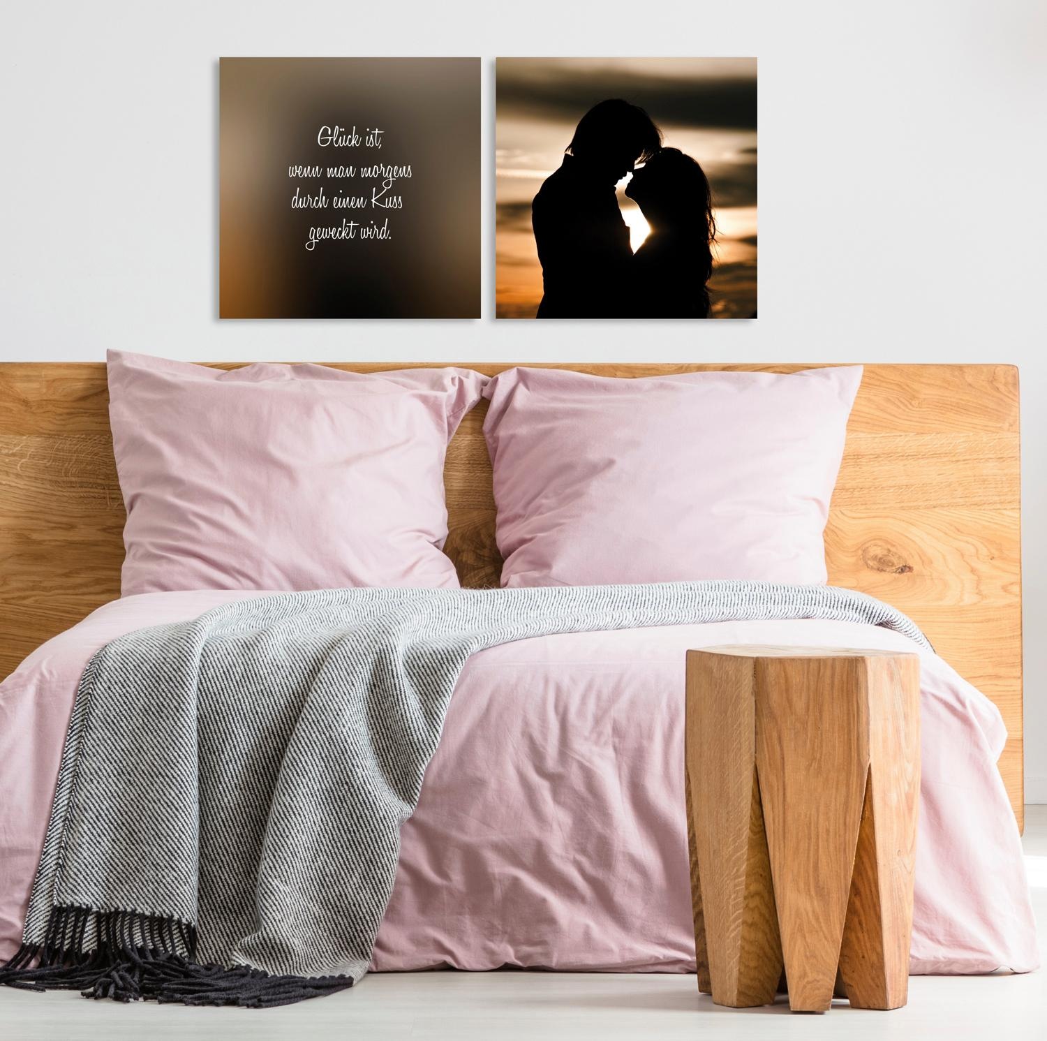 queence Leinwandbild »Kuss«, Himmel-Himmelsbilder-Kunst-Modern-Spa-Spa Bild günstig online kaufen