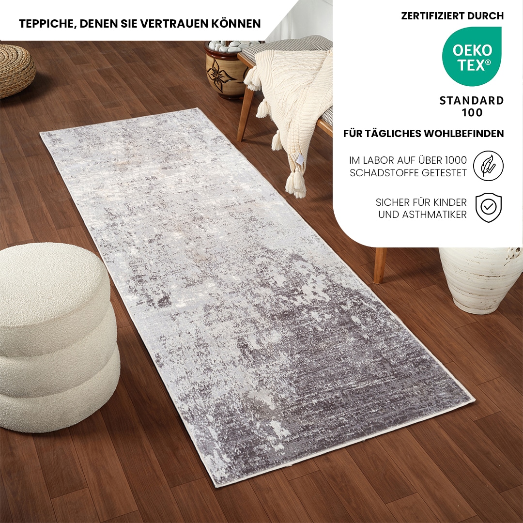 Livabliss Teppich »BANGKOK«, rechteckig, 9 mm Höhe, Designerteppich in Marmor Optik, Kurzflor Wohnzimmerteppich/Läufer