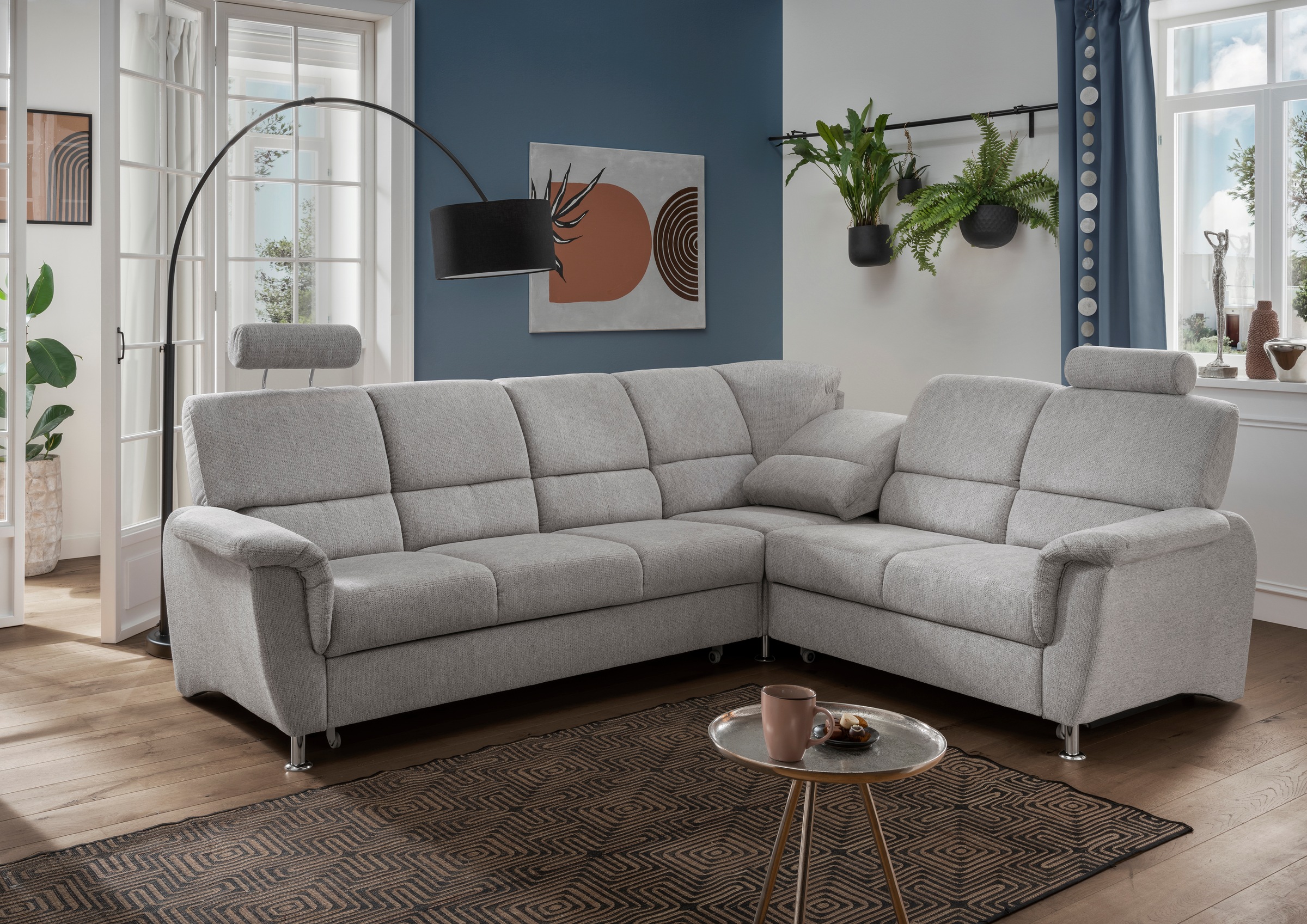 Home affaire Ecksofa »Pisa L-Form, mit Schlaffunktion, Stauraum, 2x höhenve günstig online kaufen