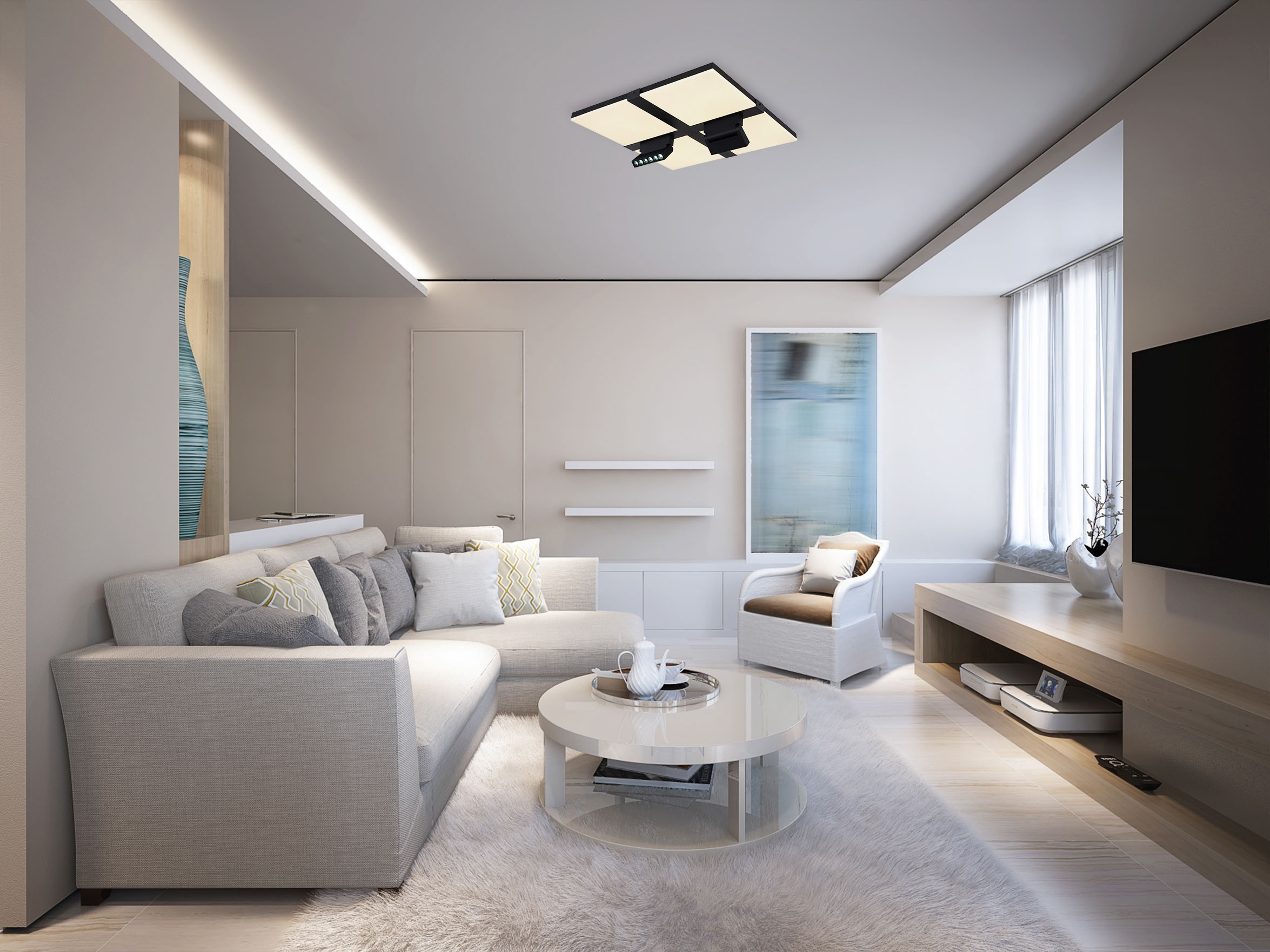 GLOBO LIGHTING LED Deckenleuchte »VILLSI« LED-Modul 1 Stk. Deckenlampe/rund/Wohnzimmer/Schlafzimmer/elegant