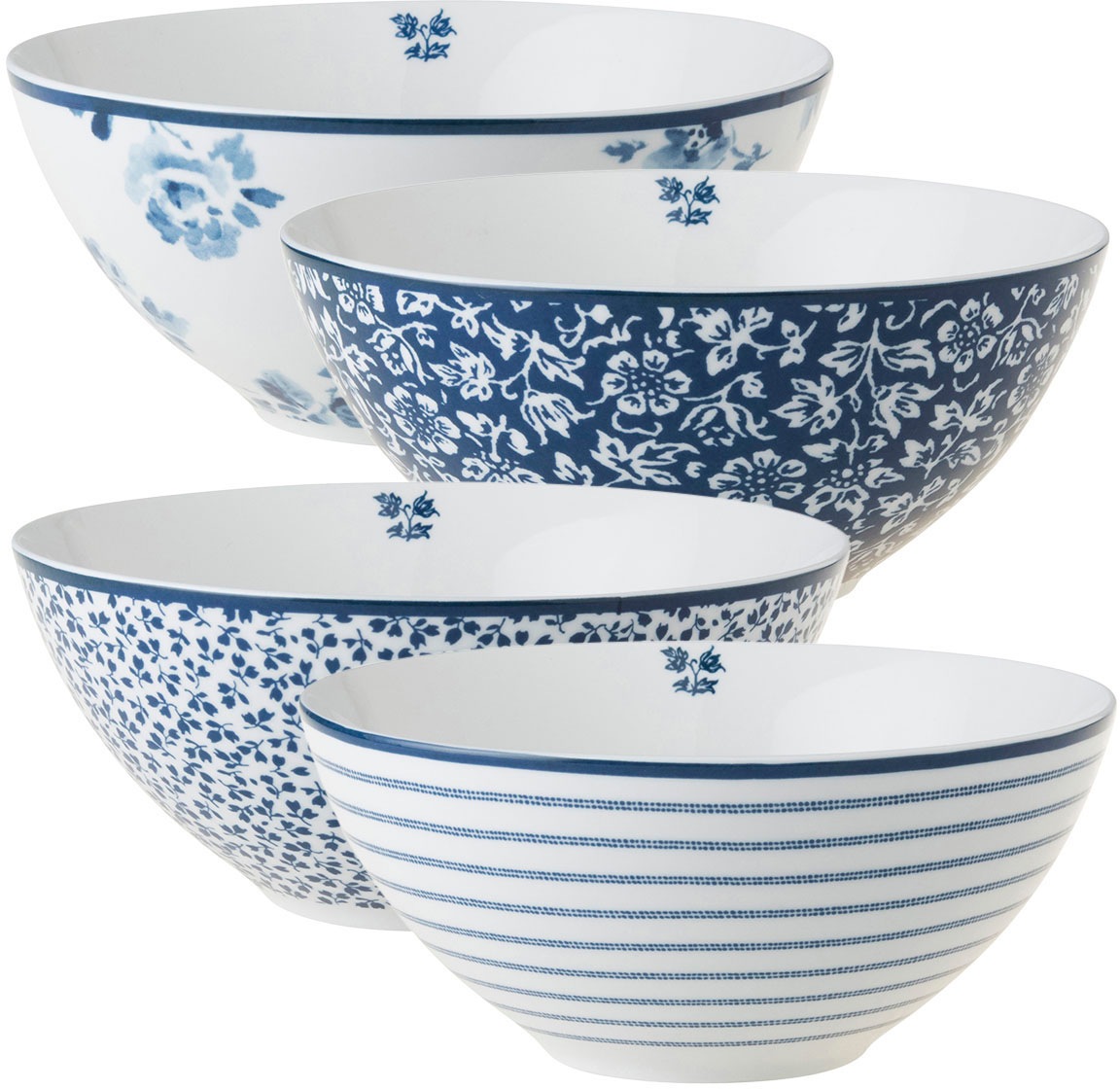New Bone China Mehrfarbig 2er Set 250 ml Geschenk Sch/älchen Sch/üssel PPD Aquarell Hearts /& Flowers M/üslischalen 603132 Schale