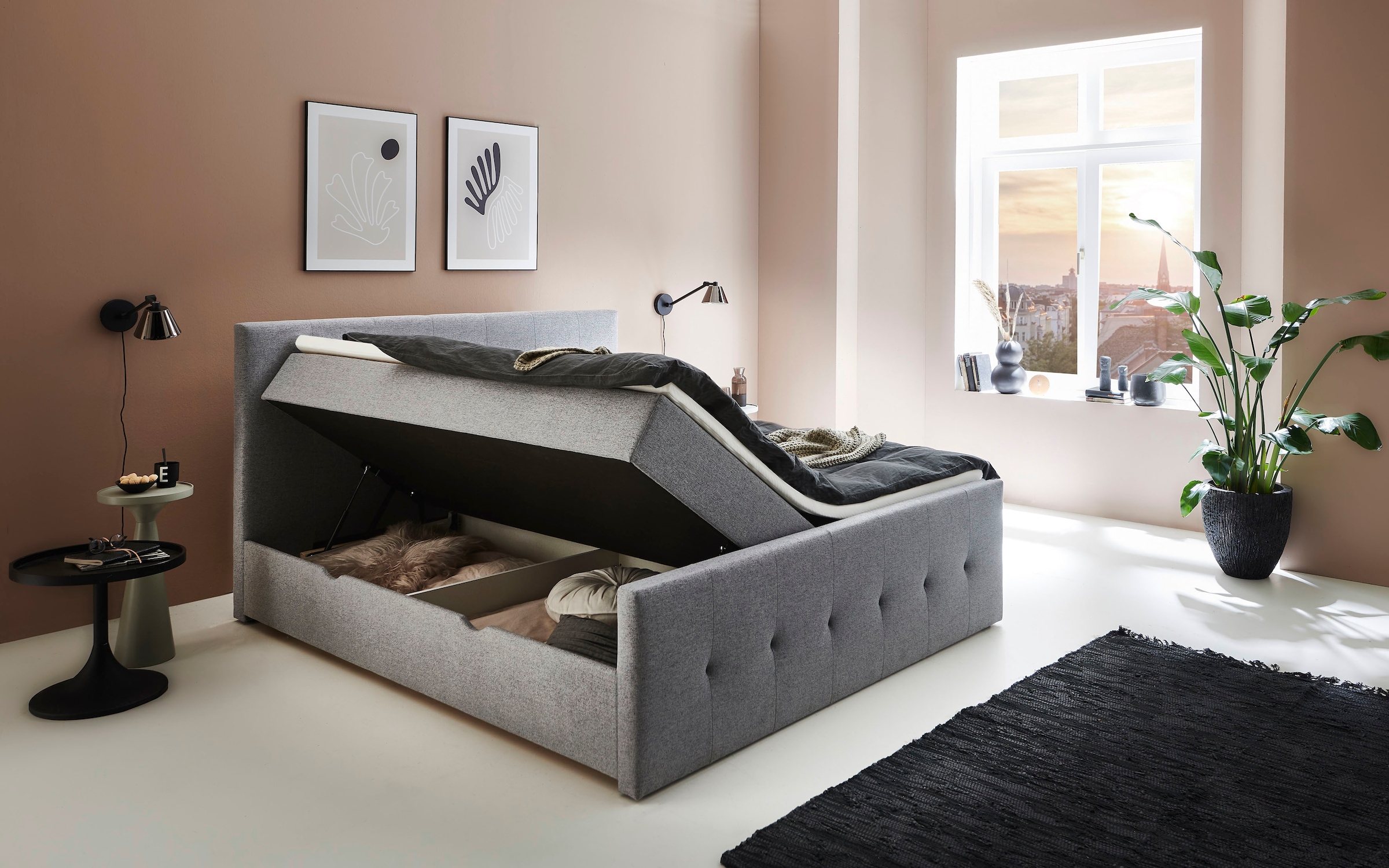 INOSIGN Boxbett »Tessaja«, 180 x 200cm, mit Bettkasten, inkl. Topper