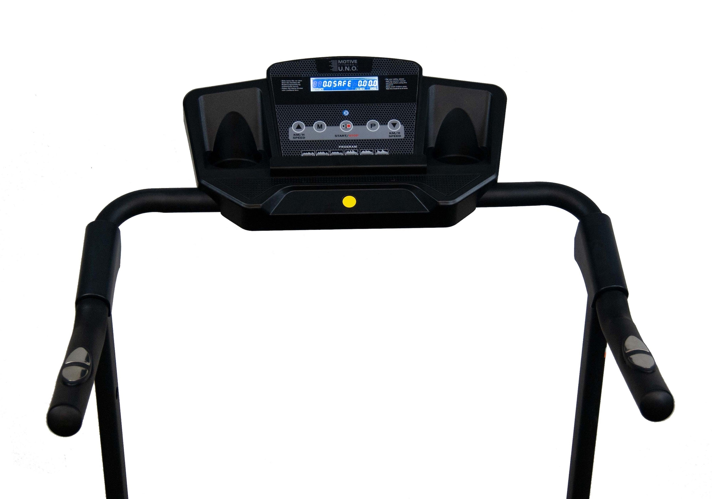 MOTIVE FITNESS by U.N.O. Laufband »Fit-Start Plus«, (Bluetooth Verbindung zur App FitShow möglich), bis max. 10 km/h, klappbar, Walking Pad, mit Tablet-Halterung