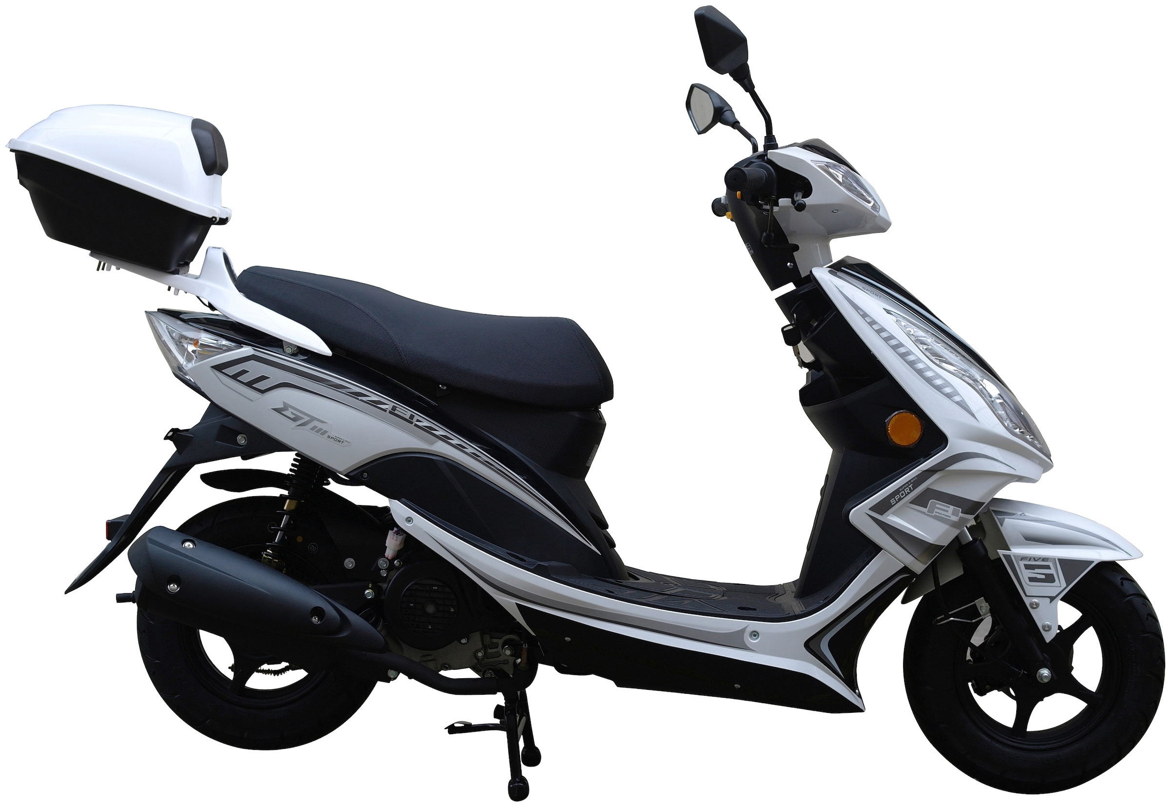 GT UNION Motorroller »GT3 25«, 49,6 cm³, 25 km/h, Euro 5, 2,7 PS, (Set, mit Topcase), Luftgekühlter Motor