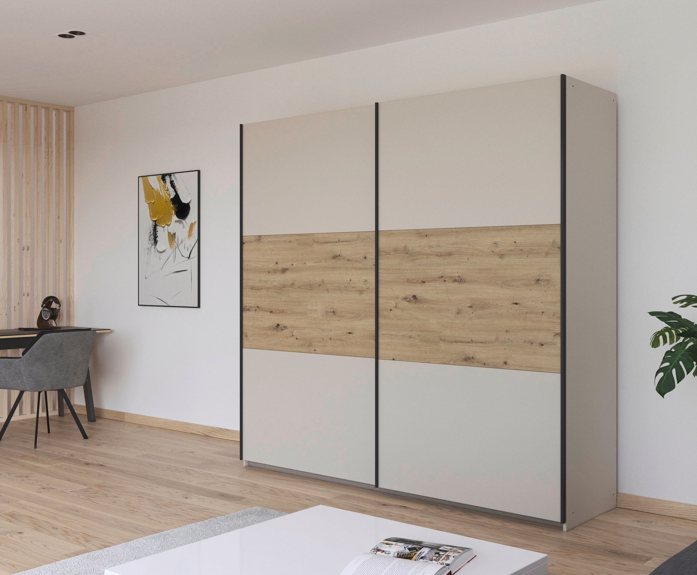 rauch Schwebetürenschrank »Kleiderschrank Schrank Garderobe Garderobenschrank Wäscheschrank NEO«, (in 3 verschiedenen Ausstattungen BASIC/CLASSIC/PREMIUM), mit großzügigem Stauraum und vielfältigen Farbkombinationen