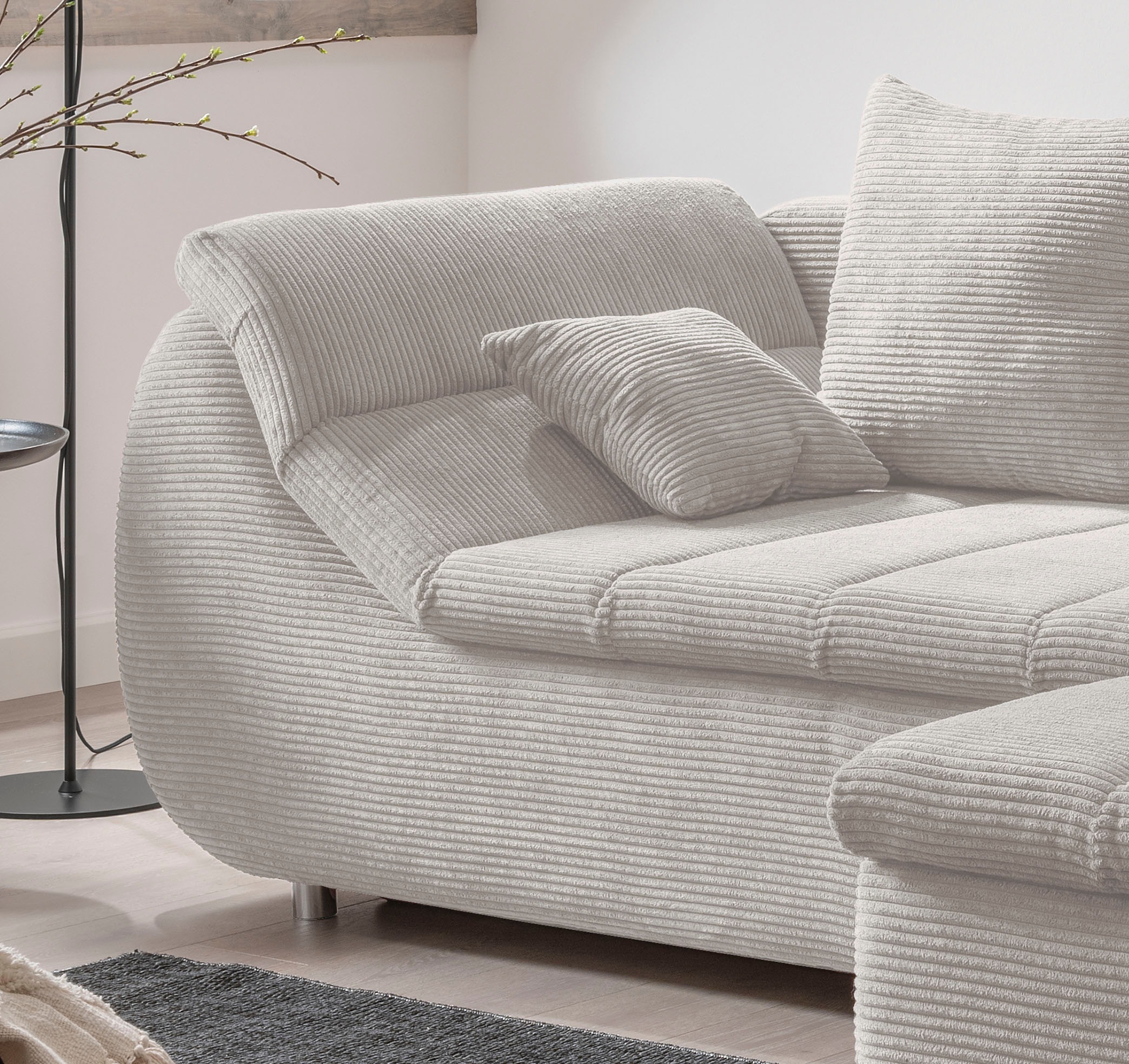 INOSIGN Ecksofa »Imola elegant und bequem, aktuelle Steppung im Sitz, L-Form«, wahlweise mit Bettfunktion