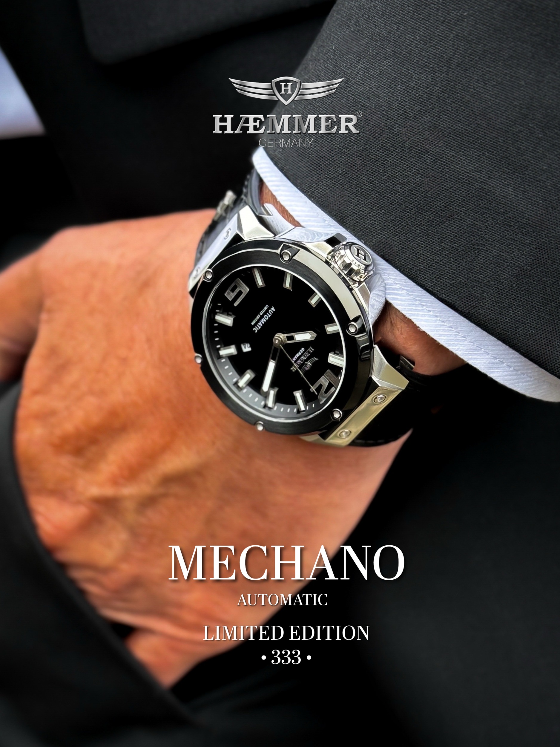 HAEMMER GERMANY Automatikuhr »MECHANO« Armbanduhr, Herrenuhr, Mechanische Uhr, analog, Tag