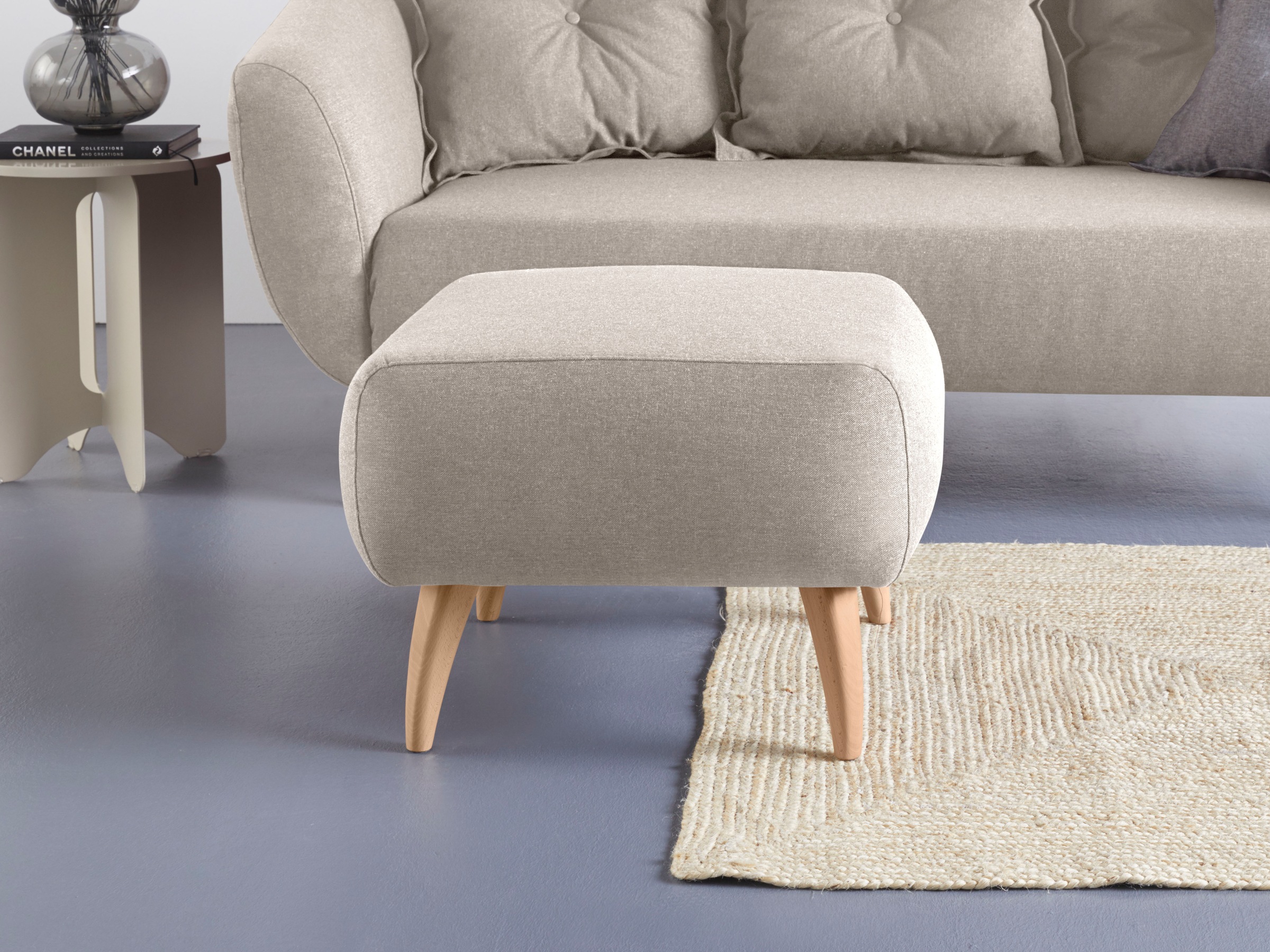 Home affaire Hocker »Baggio«, mit Holzfüßen