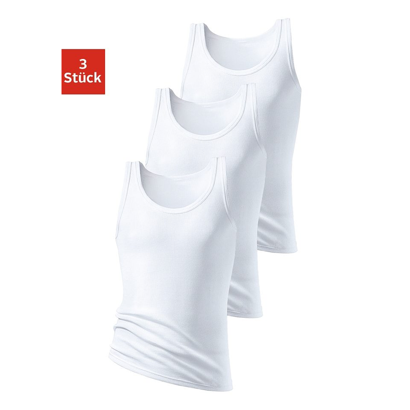 H.I.S Unterhemd »Doppelripp Tanktop« Packung, 3 Stk. tlg., aus weicher Baumwollqualität weiß 9 - 3 Stk. 3 Stk. 9 Doppelripp-Tanktops im 3er-Pack