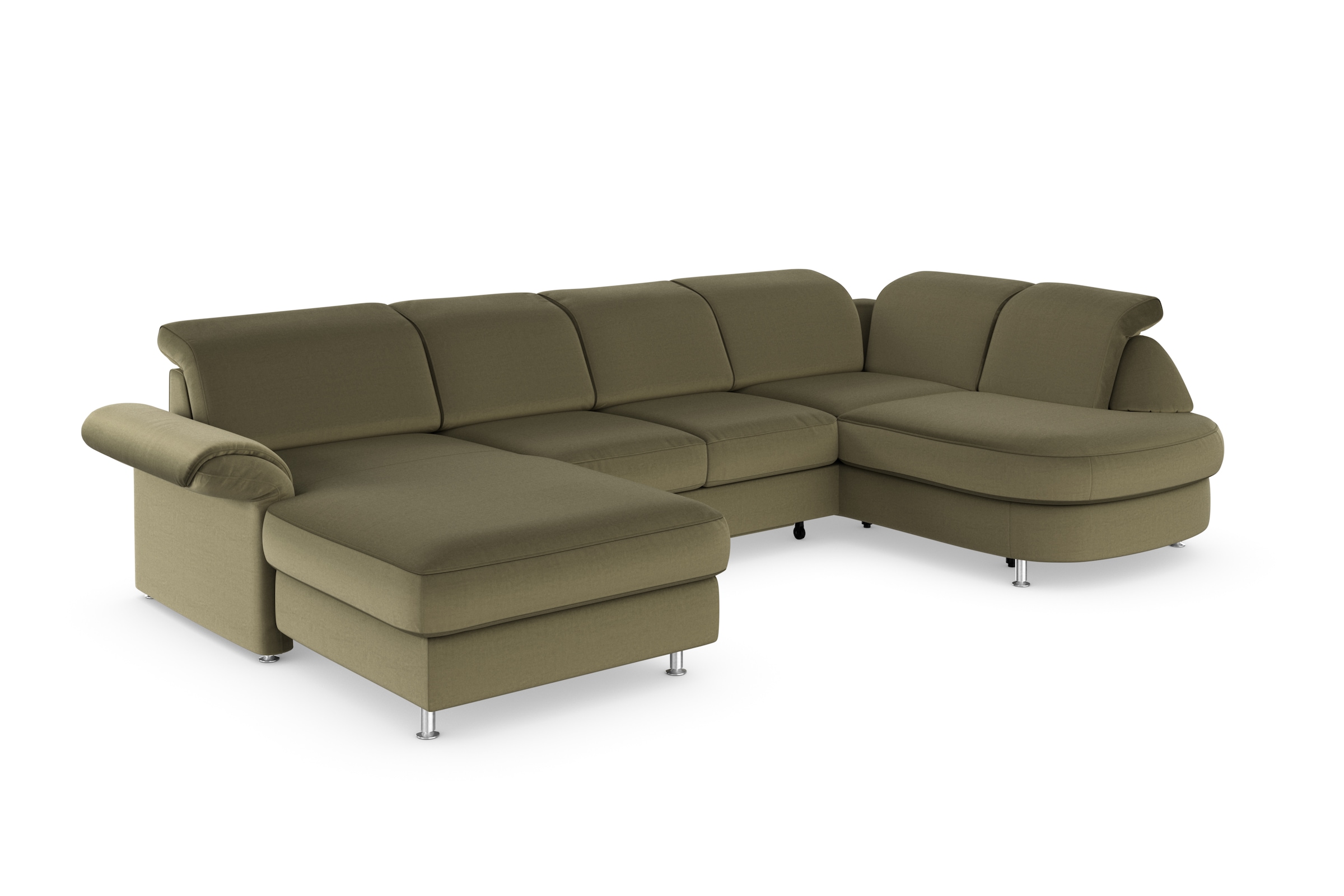 sit&more Wohnlandschaft »Apulia U-Form«, wahlweise Bettfunktion, Bettkasten und Kopf- und Armteilverstellung