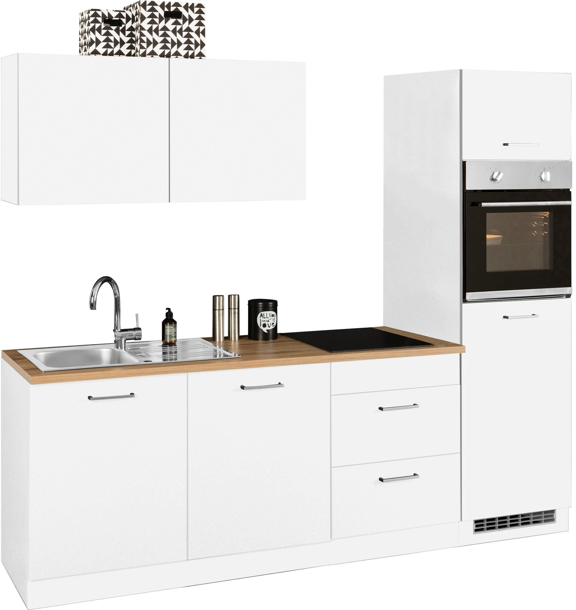 KOCHSTATION Küchenzeile »KS-Kehl«, ohne E-Geräte, Breite 240 cm, für Kühlschrank