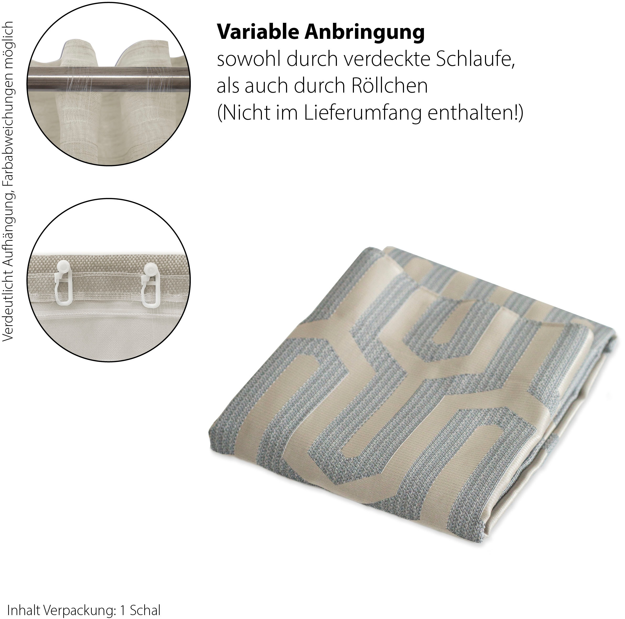 HOMING Vorhang »Tiaro«, (1 St.), blickdicht, geometrisch, Wohnzimmer, Schlafzimmer