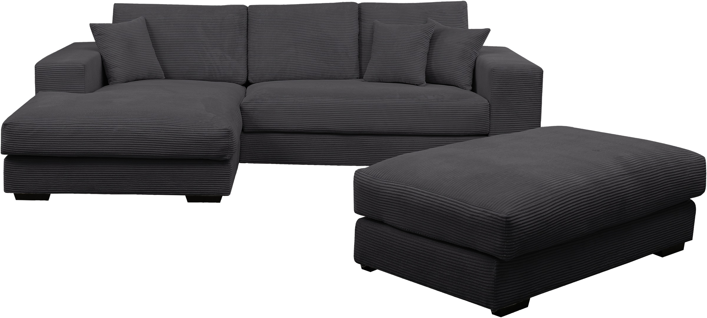 WERK2 Polstergarnitur »Eden L-Form + Hocker. Mega Couch Breite 286cm, Cord« günstig online kaufen