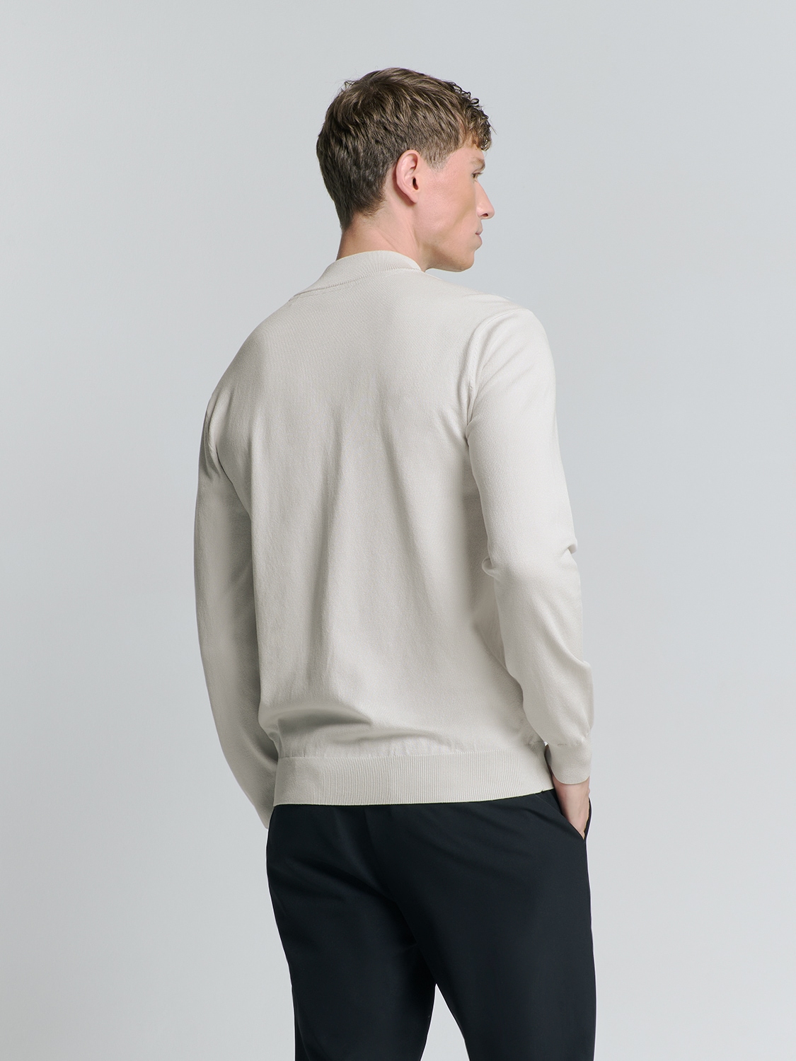 NO EXCESS Rundhalspullover »No Excess Sweatshirt mit halbem Reißverschluss«