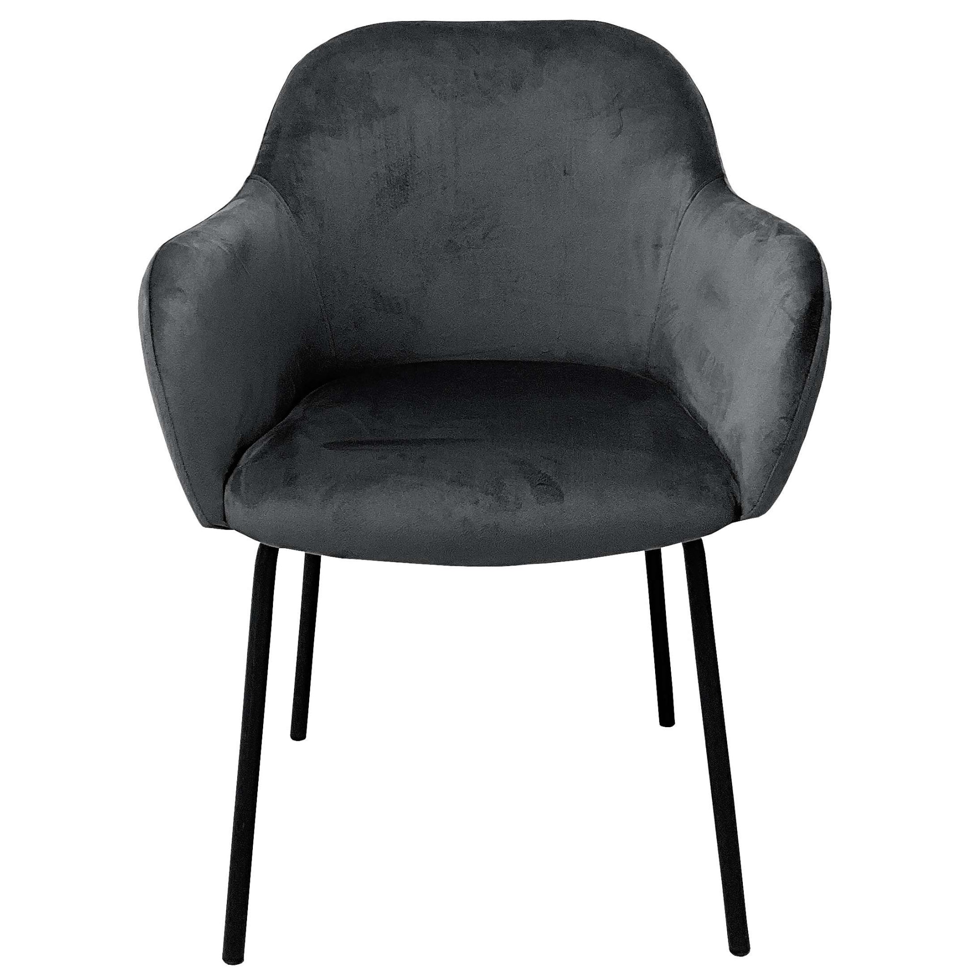 OTTO home Esszimmerstuhl »Dannika« (Set) 2 Stk.pflegeleichter Veloursstoff, schwarze Metallbeine, Sitzbreite 41 cm