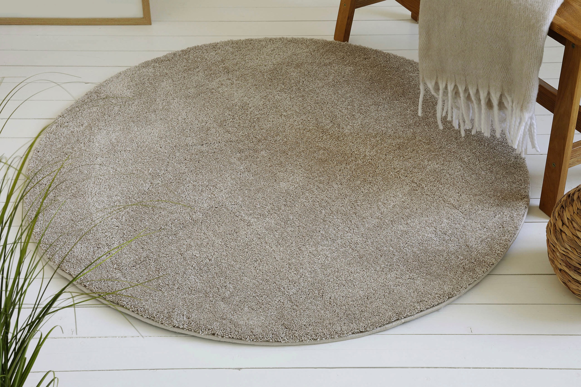 OTTO home Hochflor-Teppich »Yvaine«, rund, 25 mm Höhe, Langflor, Shaggy, di günstig online kaufen