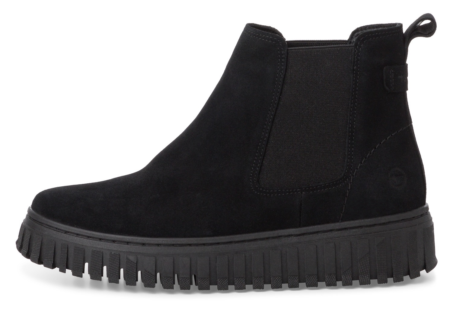 Tamaris Chelseaboots, Plateau, Stiefelette, Boots mit beidseitigem Stretcheinsatz