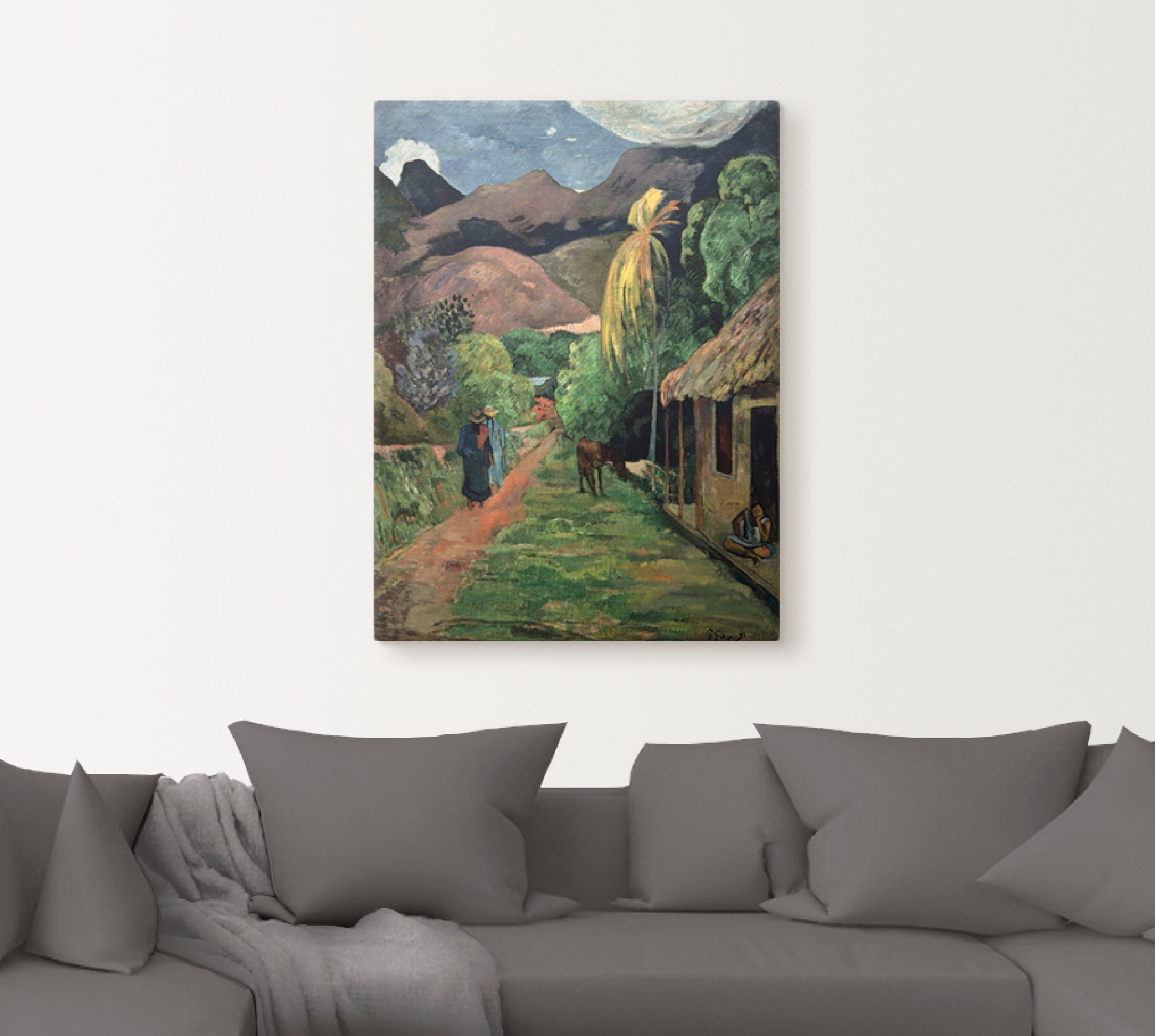 Artland Leinwandbild »Straße ins Gebirge 1891«, Berge, (1 St.), auf Keilrahmen gespannt