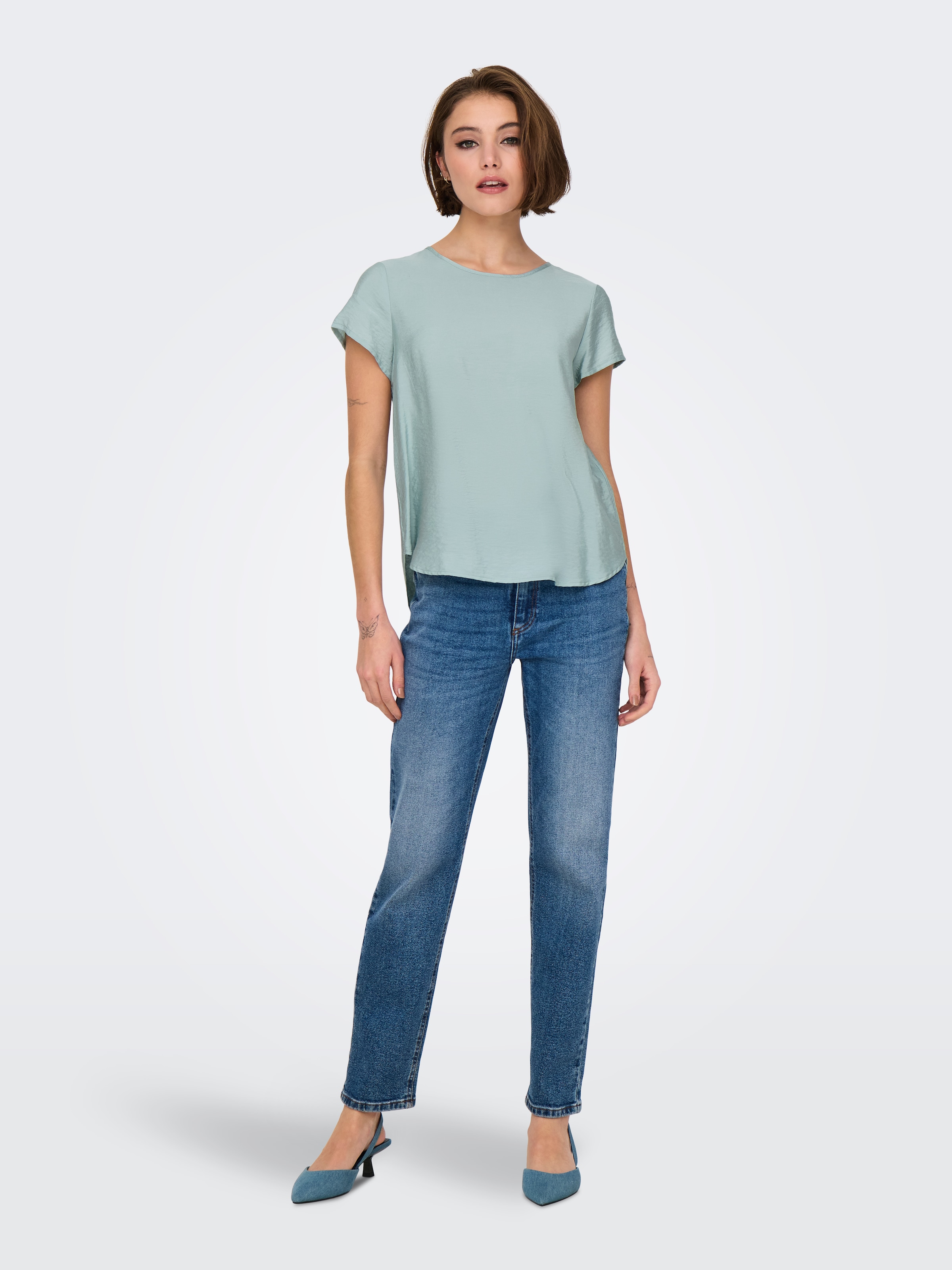 ONLY Blusenshirt »ONLAYA LIFE S/S O-NECK TOP NOOS PTM«