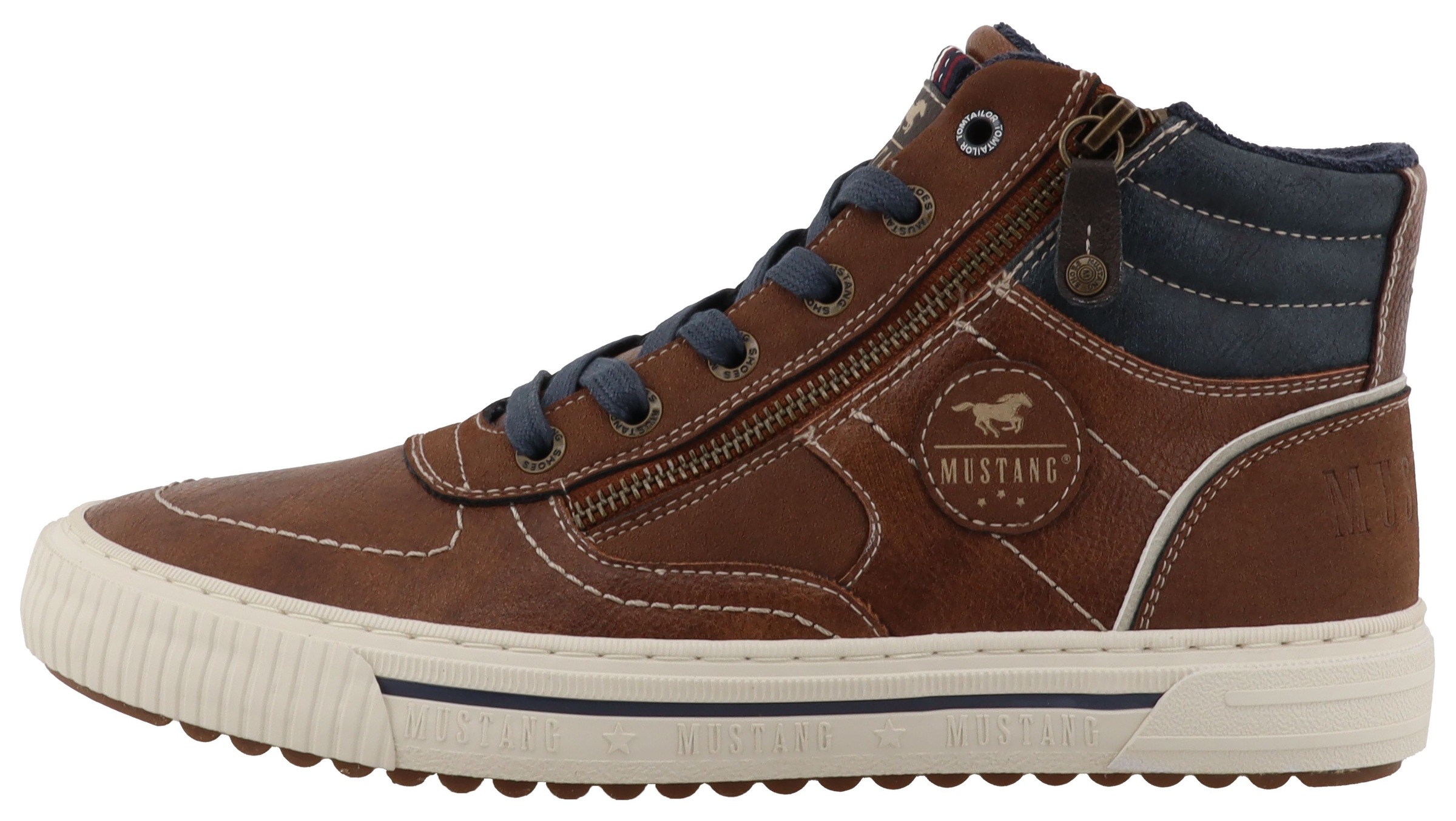 Mustang Shoes Sneaker »Masha«, High Top Sneaker, Schnürboots mit Reißverschluss