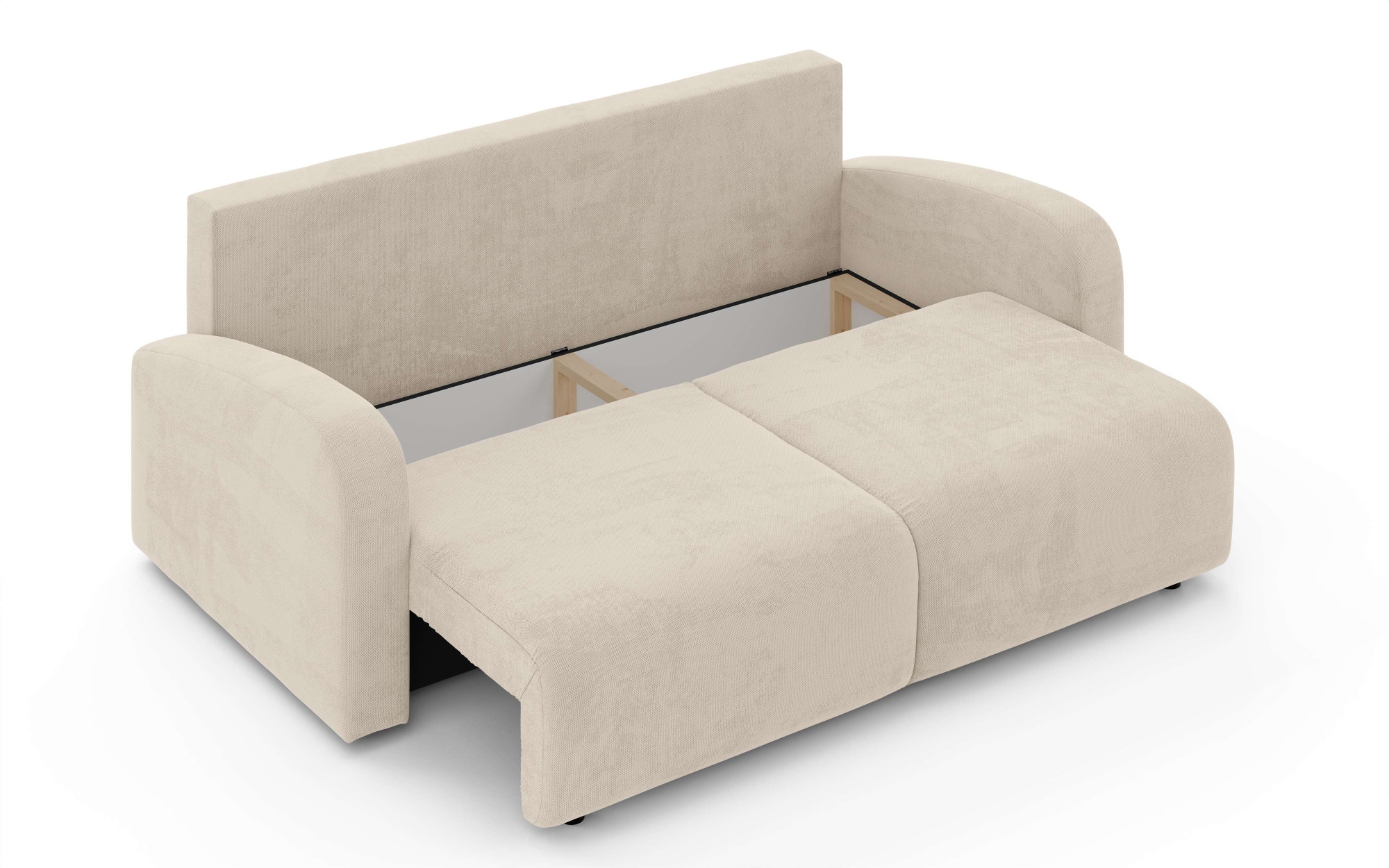 INOSIGN 3-Sitzer »JIGGS wahlweise Schlafsofa mit Bettkasten, Maße B/H/T: 228/96/110 cm«, Sofa mit Wellenunterfederung, enthält 2 Rückenkissen und 2 Zierkissen