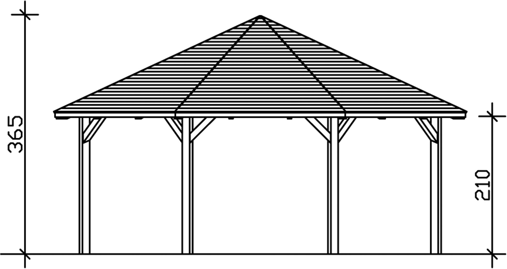 Skanholz Holzpavillon »Nice 4«, Leimholz, 546 x 546 cm