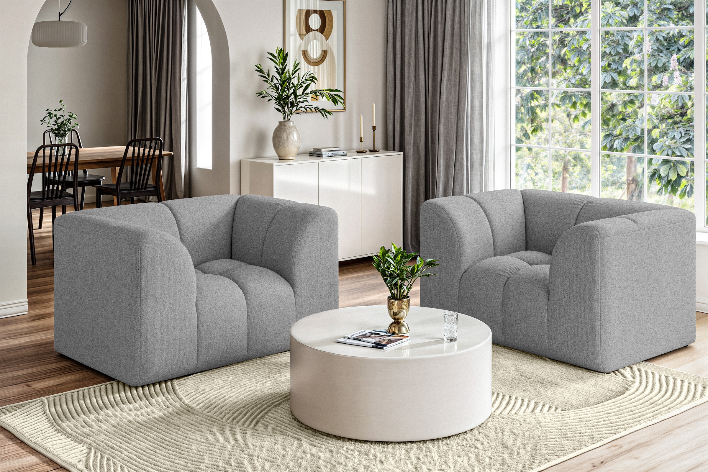 Home affaire Sessel »TUURE Verlässliche Qualität, moderne Steppung, Breite 134cm« Bubble Optik, hoher Sitzkomfort, Wellenunterfederung