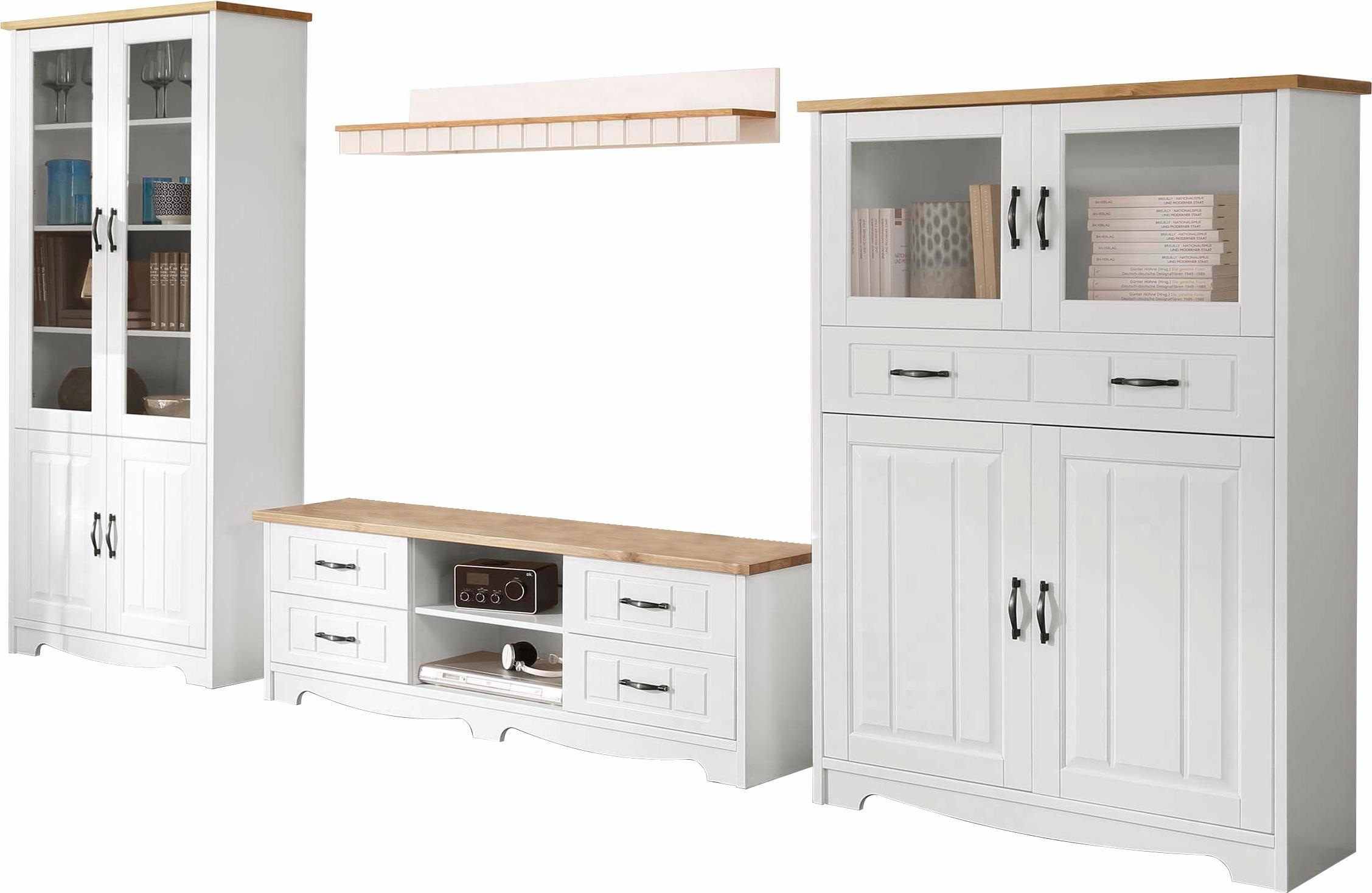 Home affaire Wohnwand »Trinidad« Set, 4 Stk. tlg. Set aus 1 Vitrine, 1 Lowb günstig online kaufen