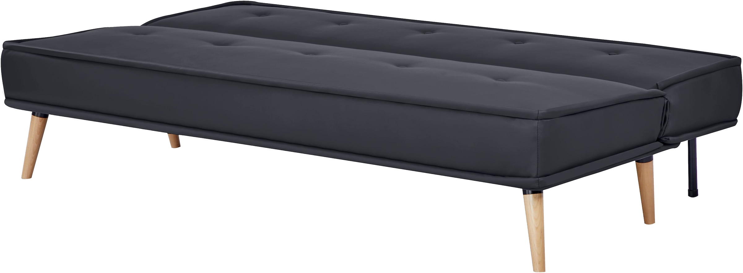 INOSIGN Schlafsofa »ARBON,183cm, klappbarer 3-Sitzer mit verstellbarer Rückenlehne und«, Bettfunktion, Webstoff und Kunstleder