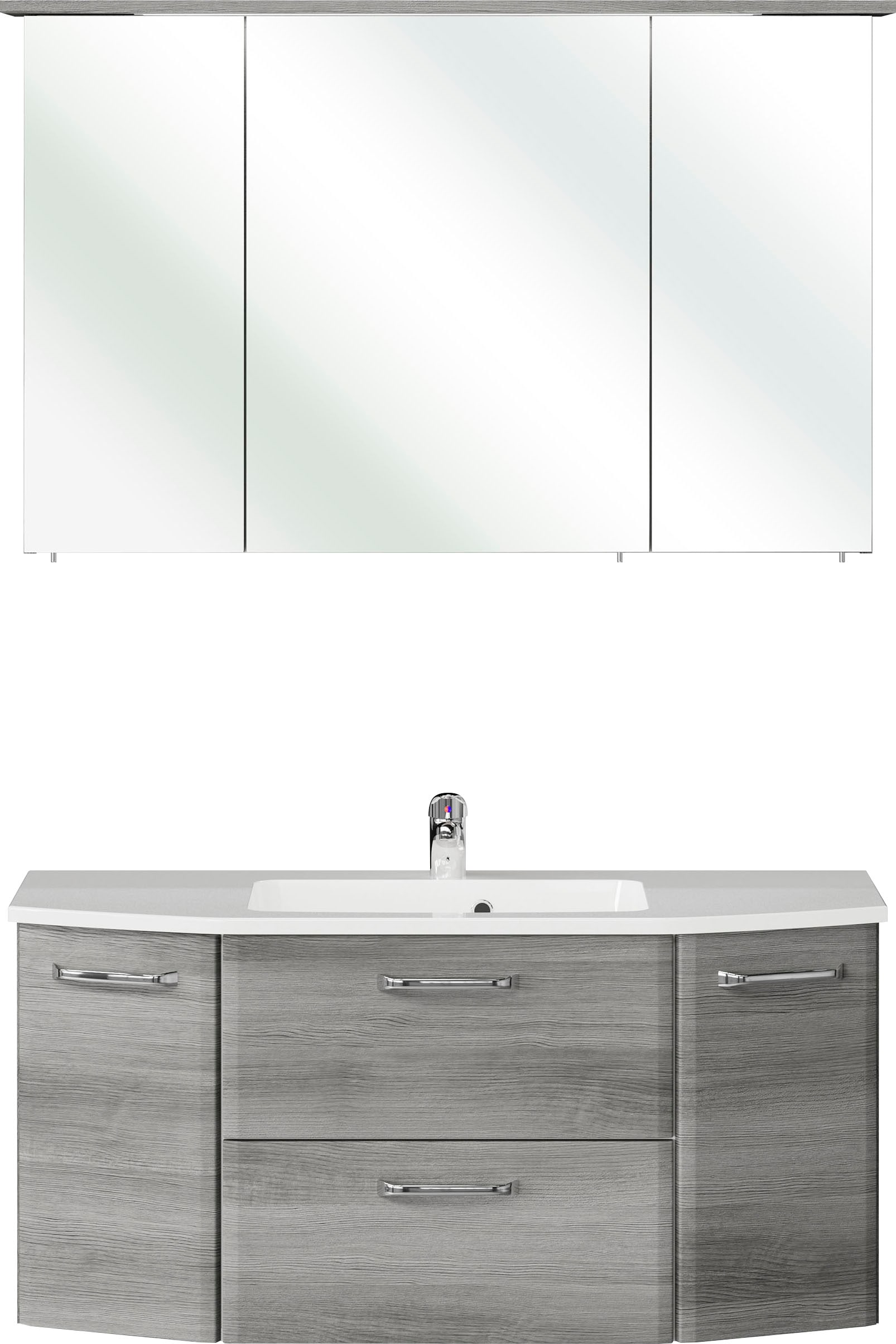 Saphir Badmöbel-Set »Quickset 2-teilig, Mineralmarmor-Waschtisch mit LED-Sp günstig online kaufen