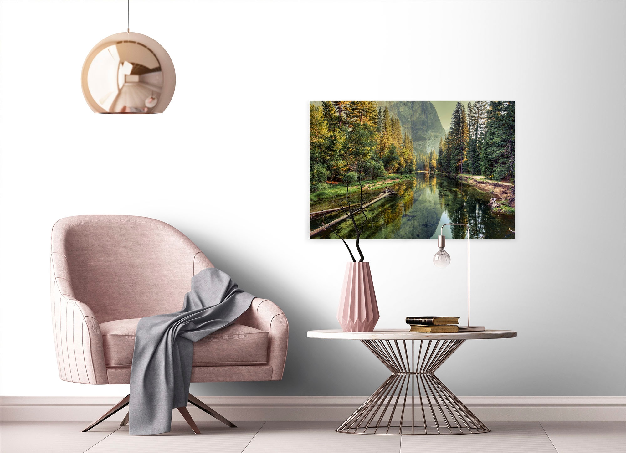 A.S. Création Leinwandbild »Mountain River«, Kunst-Landschaft-Kinder, (1 St.), Bild Keilrahmen See Landschaft Leinwand-Bild Wohnzimmer modern Kinder