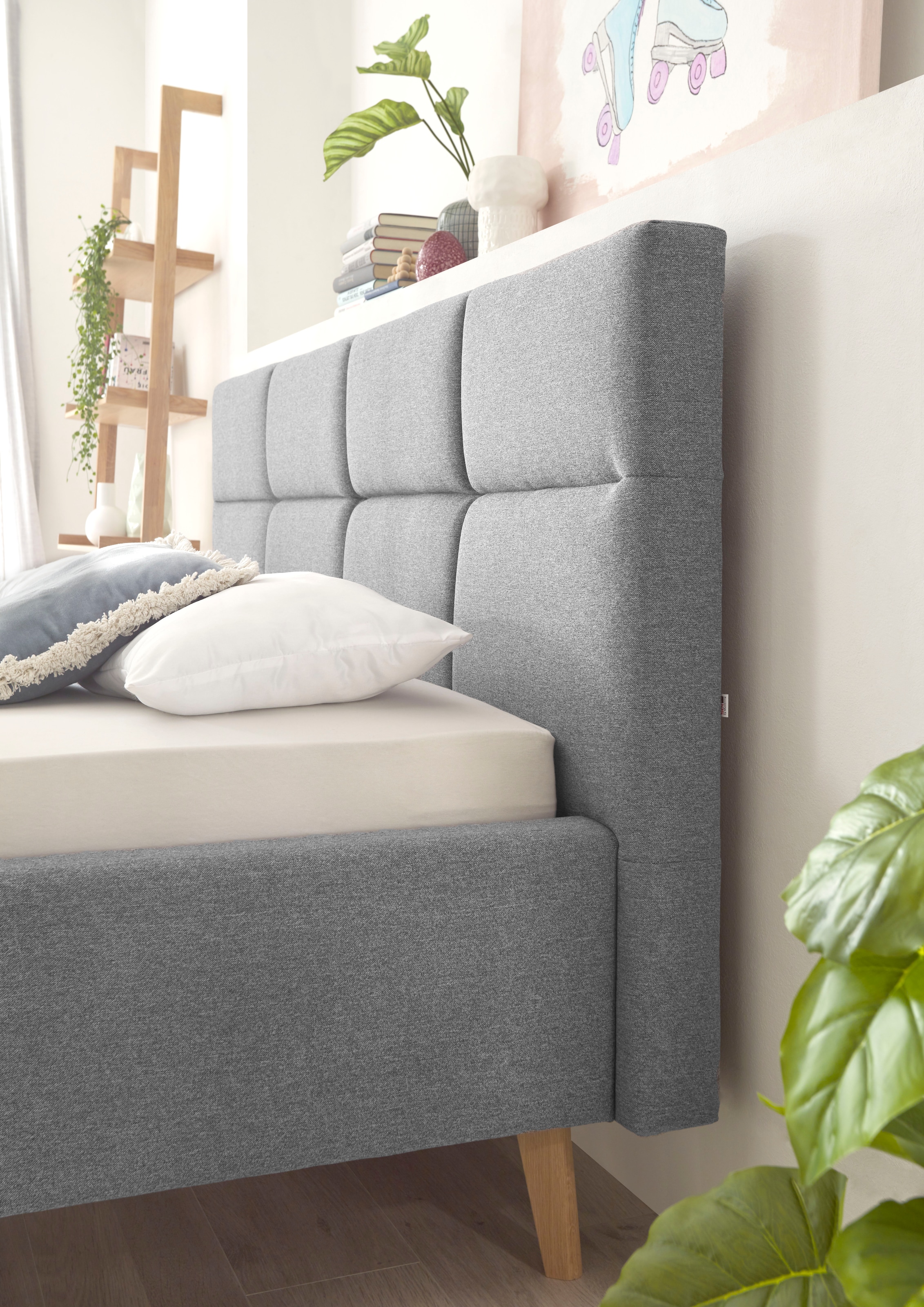 set one by Musterring Polsterbett »Cary« wahlweise mit Matratze und Lattenrost, Füße in Eiche natur